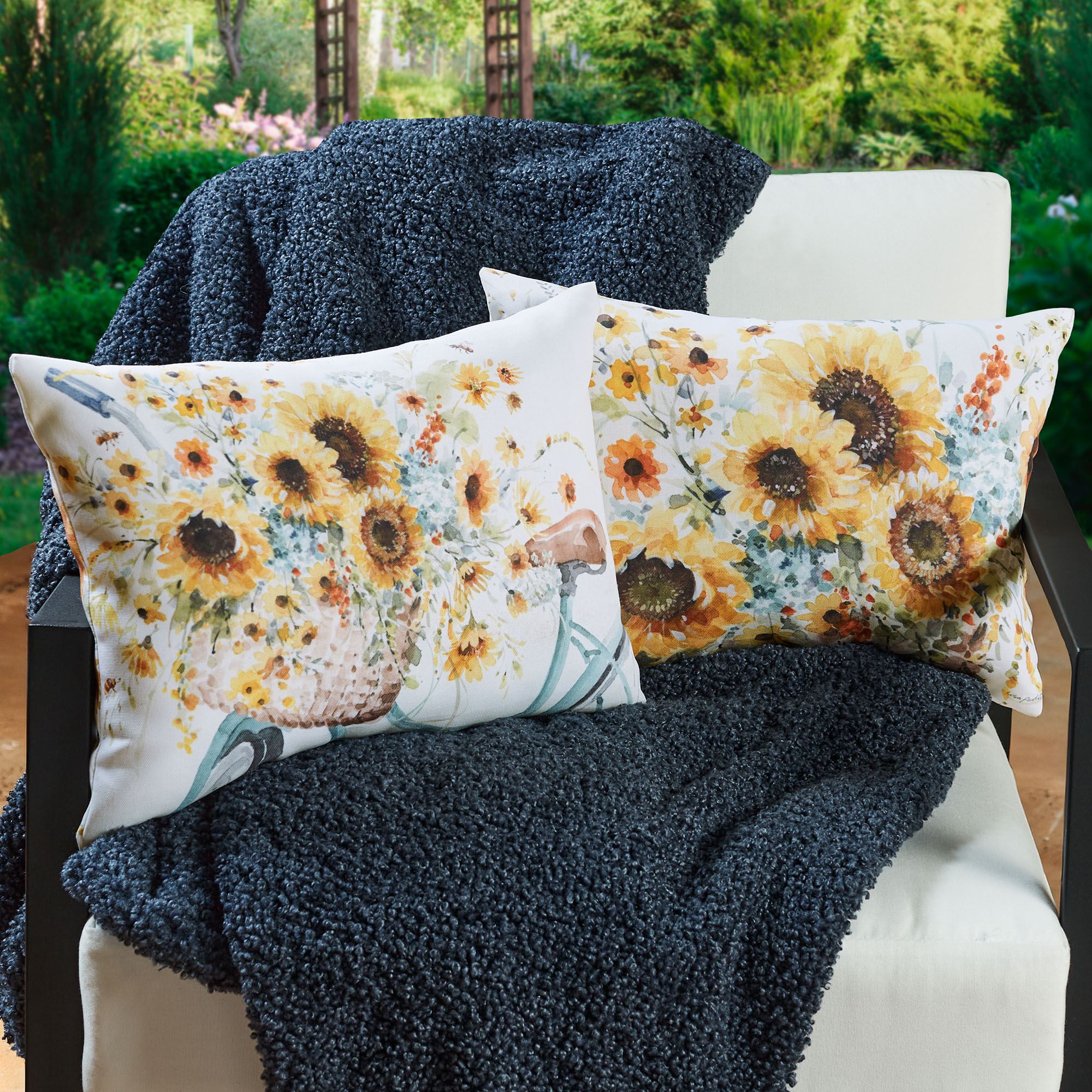Sunflowers Forever Reversible Decorative Pillow Multi Warm
