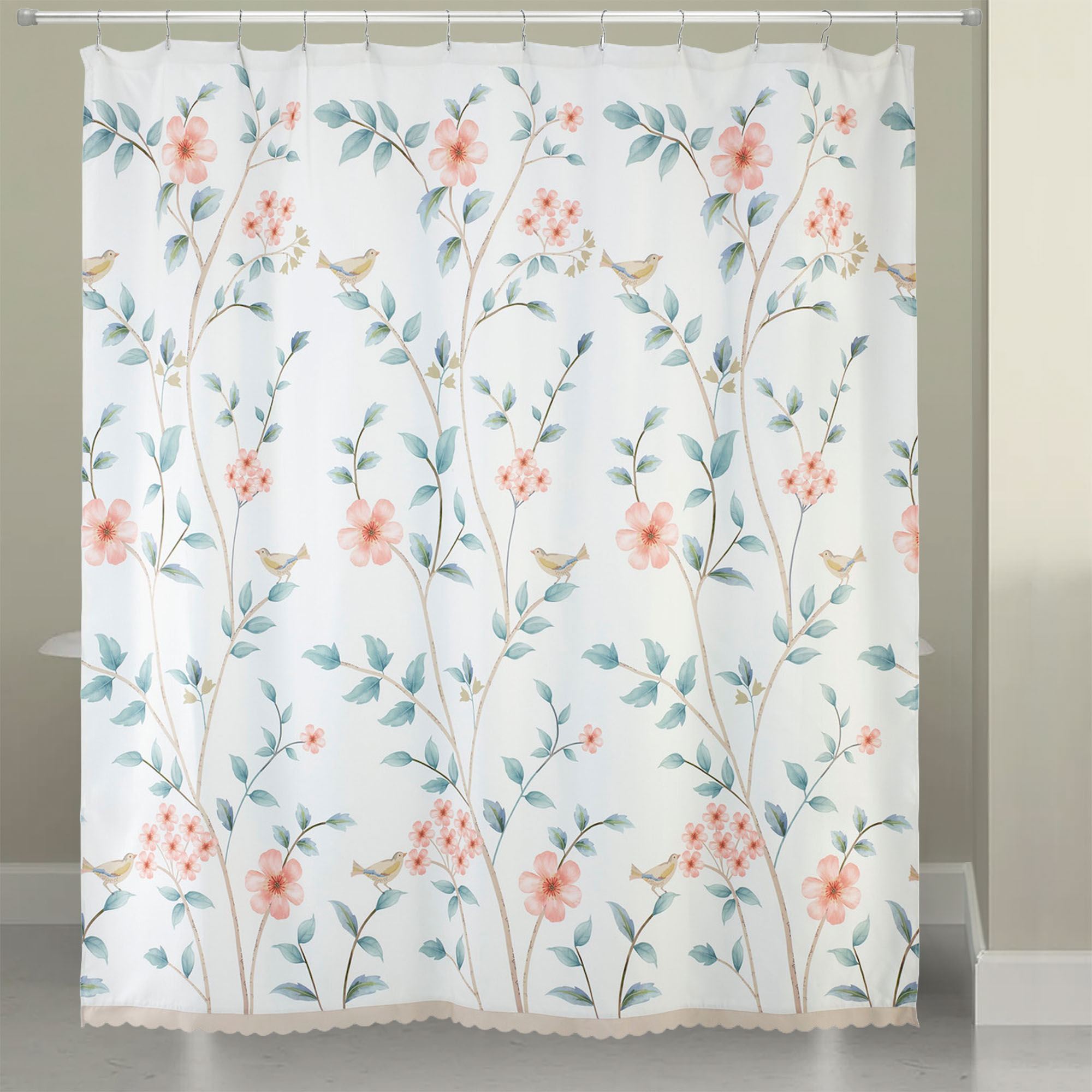 Pretty Birds Shower Curtain Multi Pastel 72 x 72