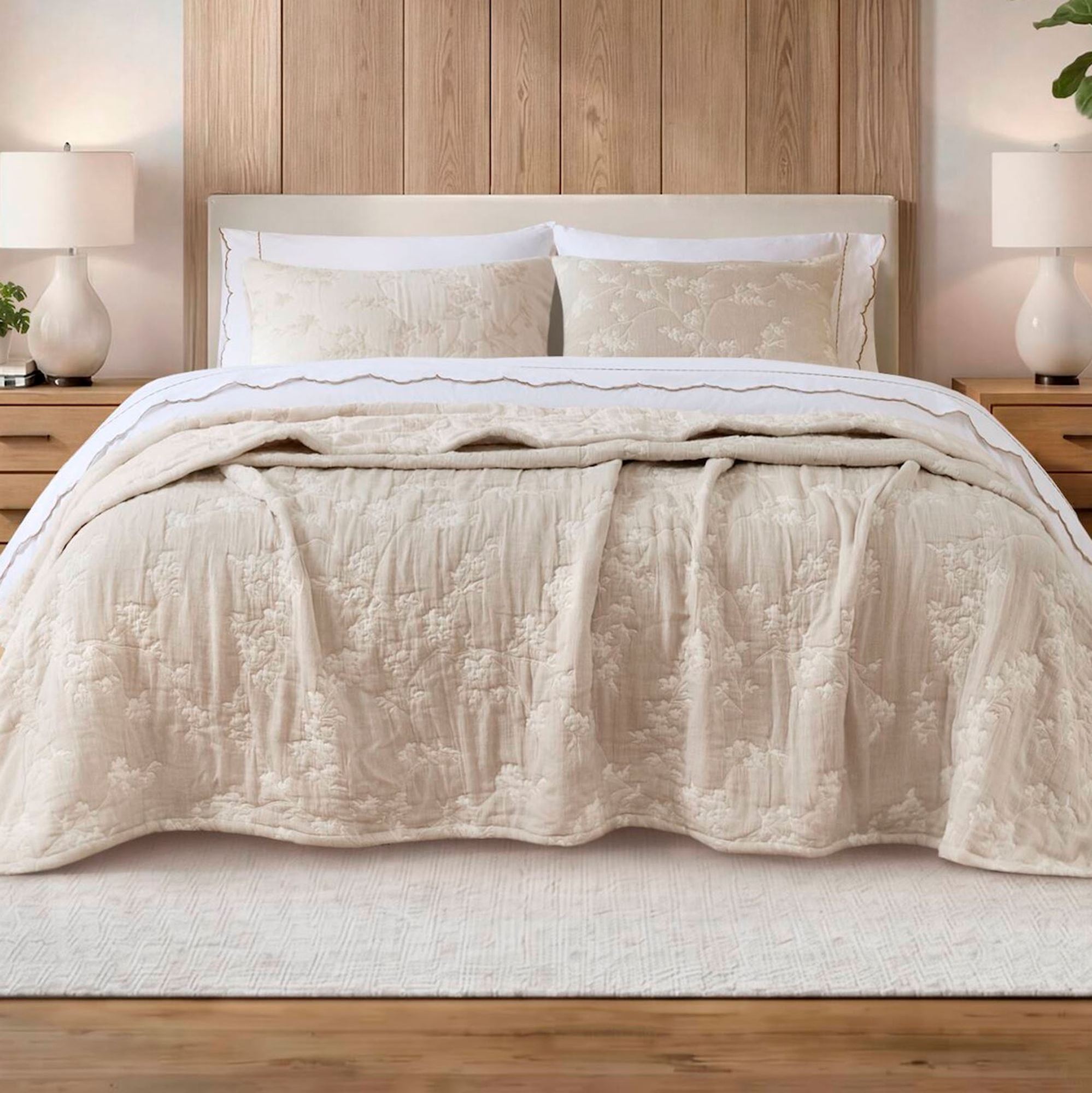 Catalina Botanical Mini Quilt Set Linen