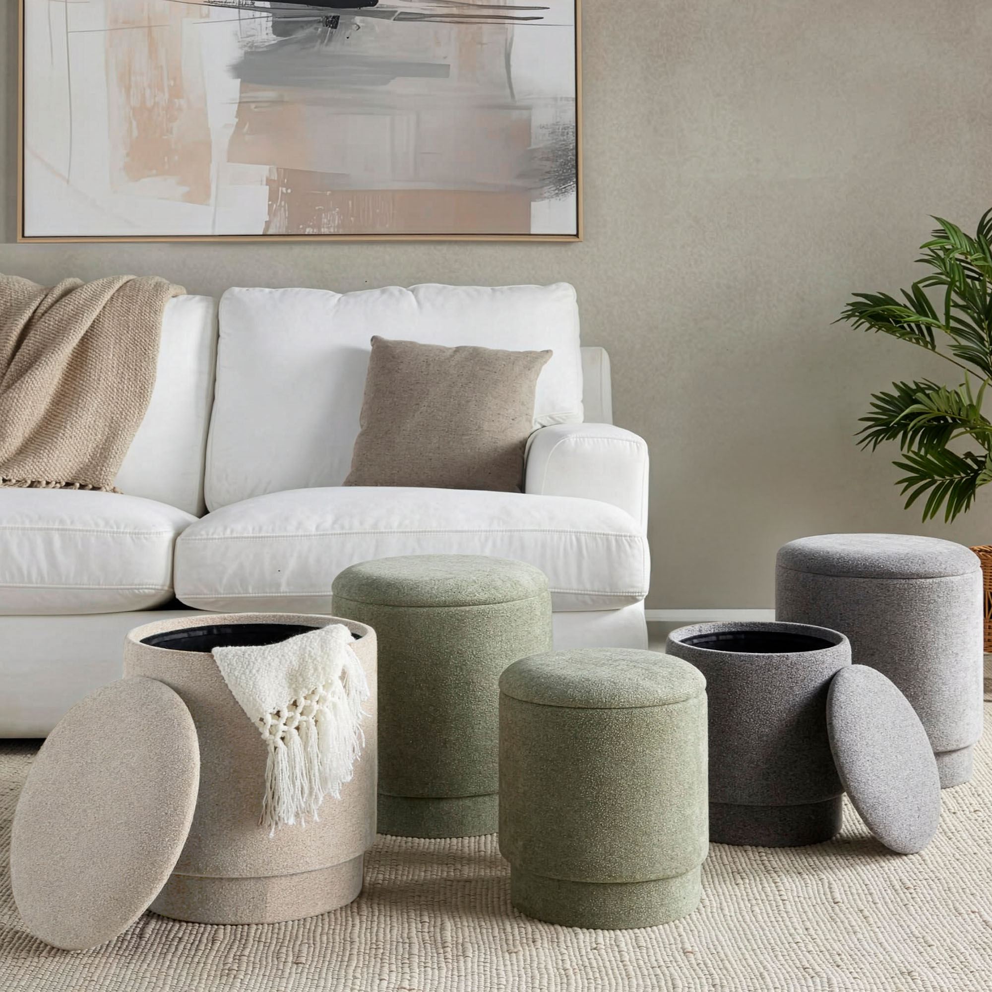 Marla Upholstered Storage Ottomans Set of Two