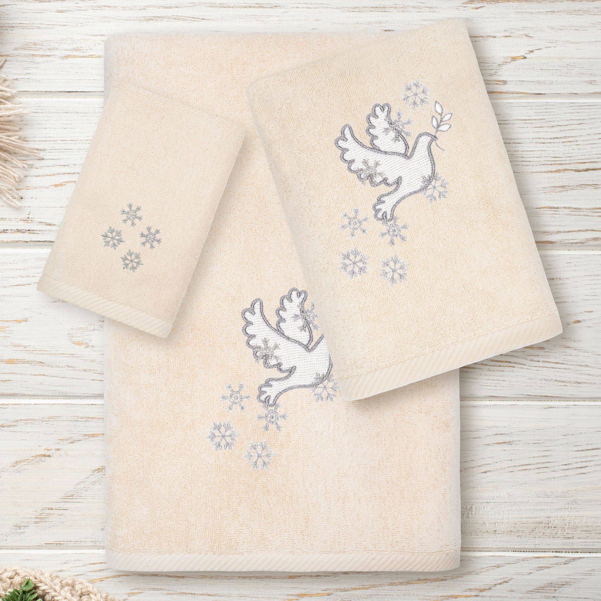 Christmas Dove Bath Towel Set Bath Hand Fingertip