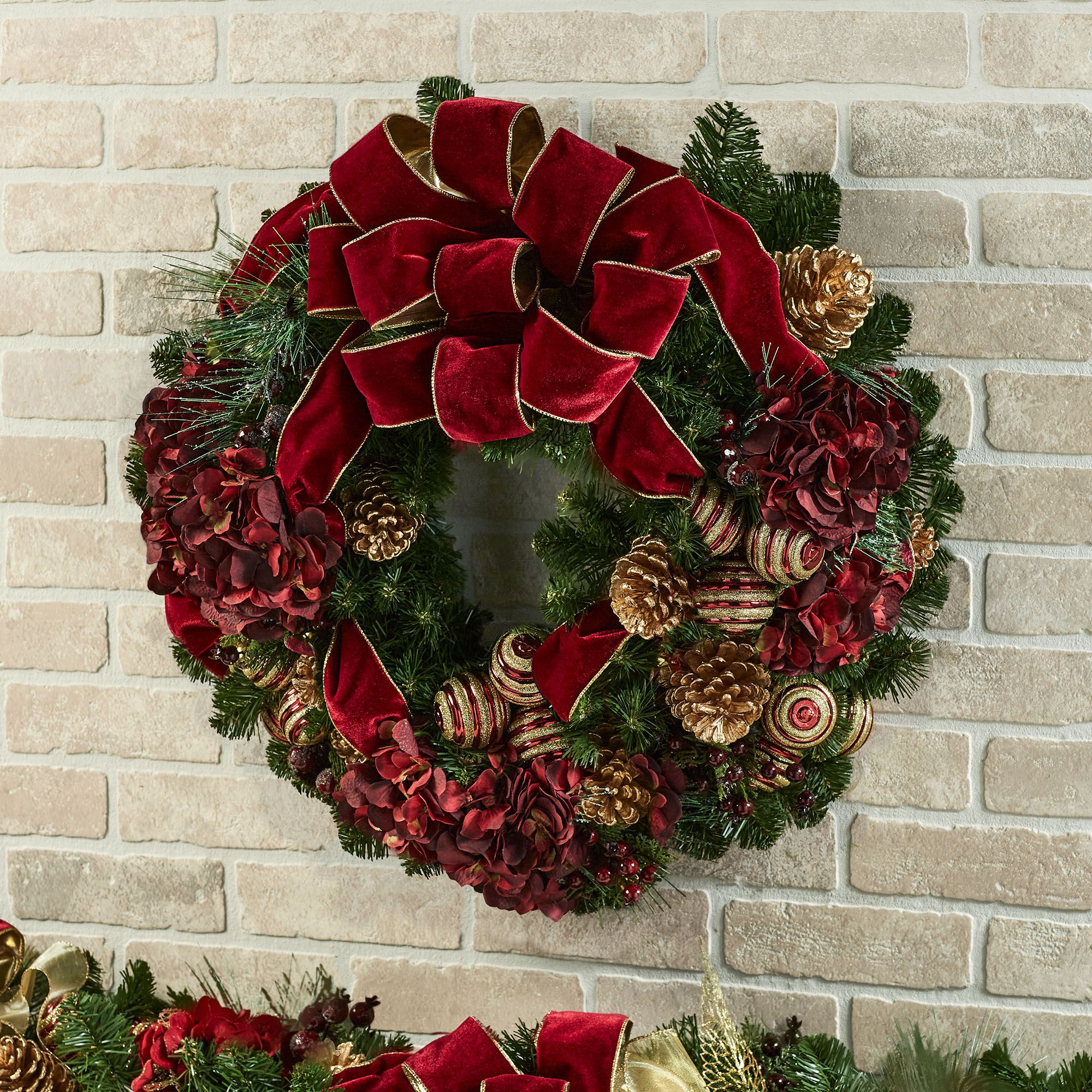 Enchanting Holiday Wreath Burgundy