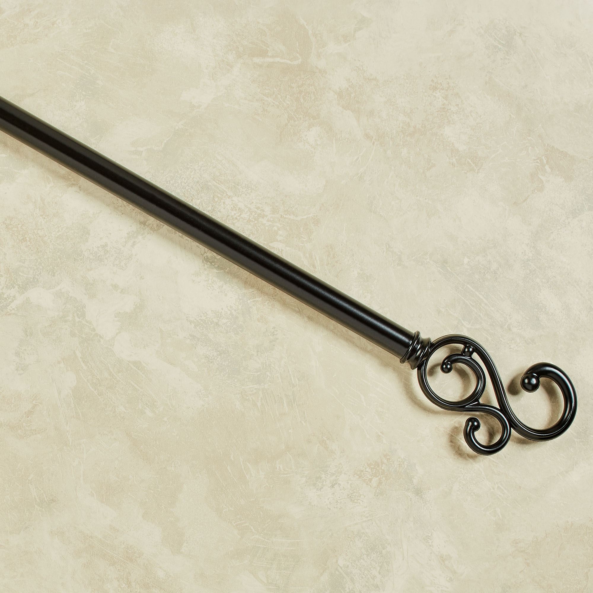 Allure Decorative Curtain Rod Set Black