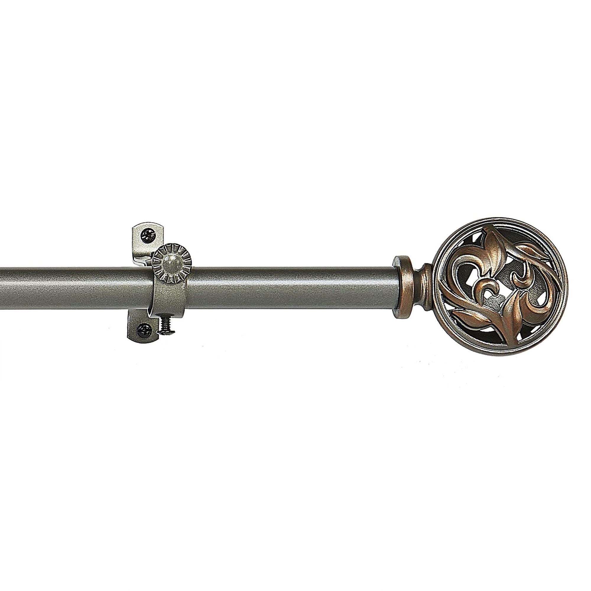 Intrigue Decorative Curtain Rod Set Satin Nickel