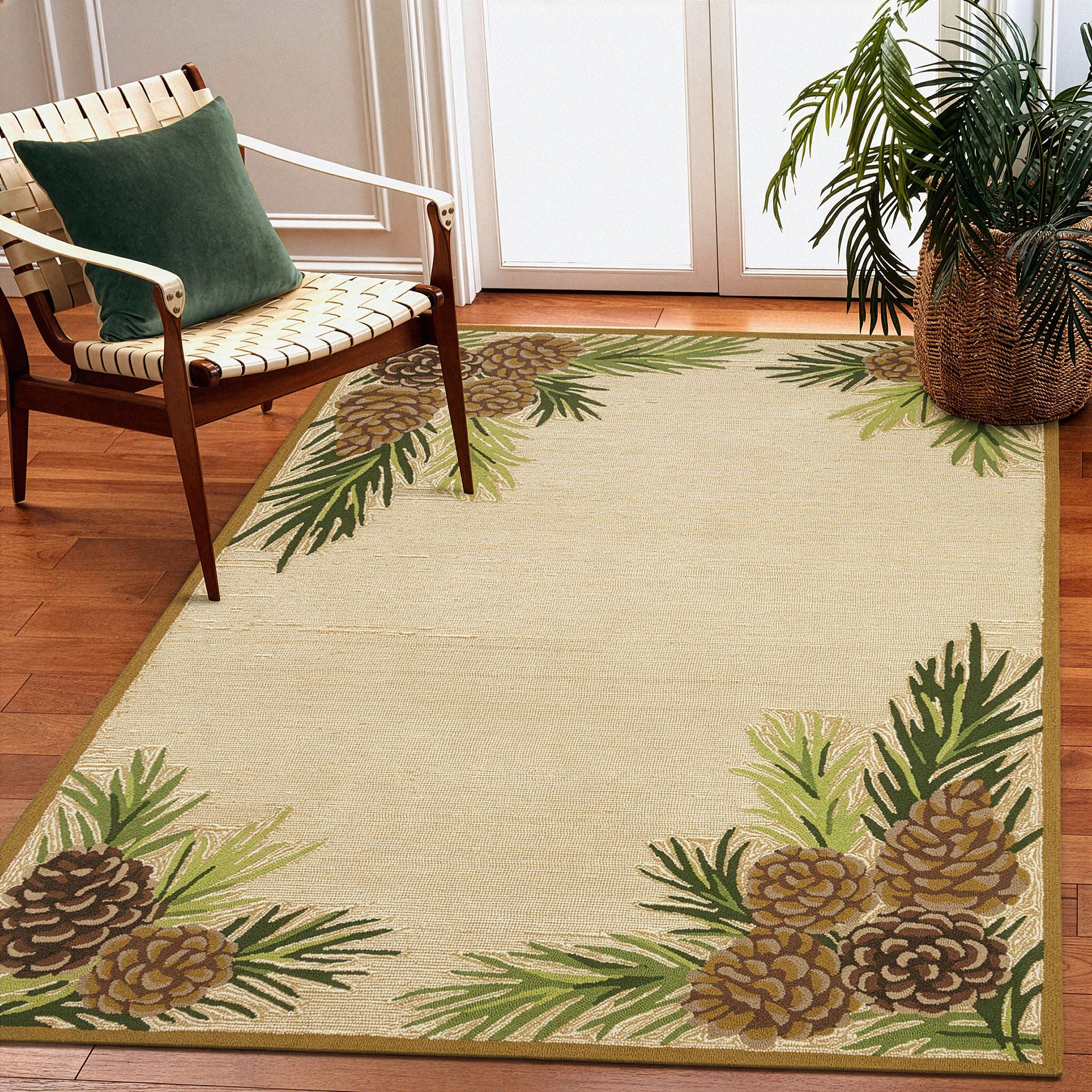 Pine Cone Forest Rectangle Rug Brown