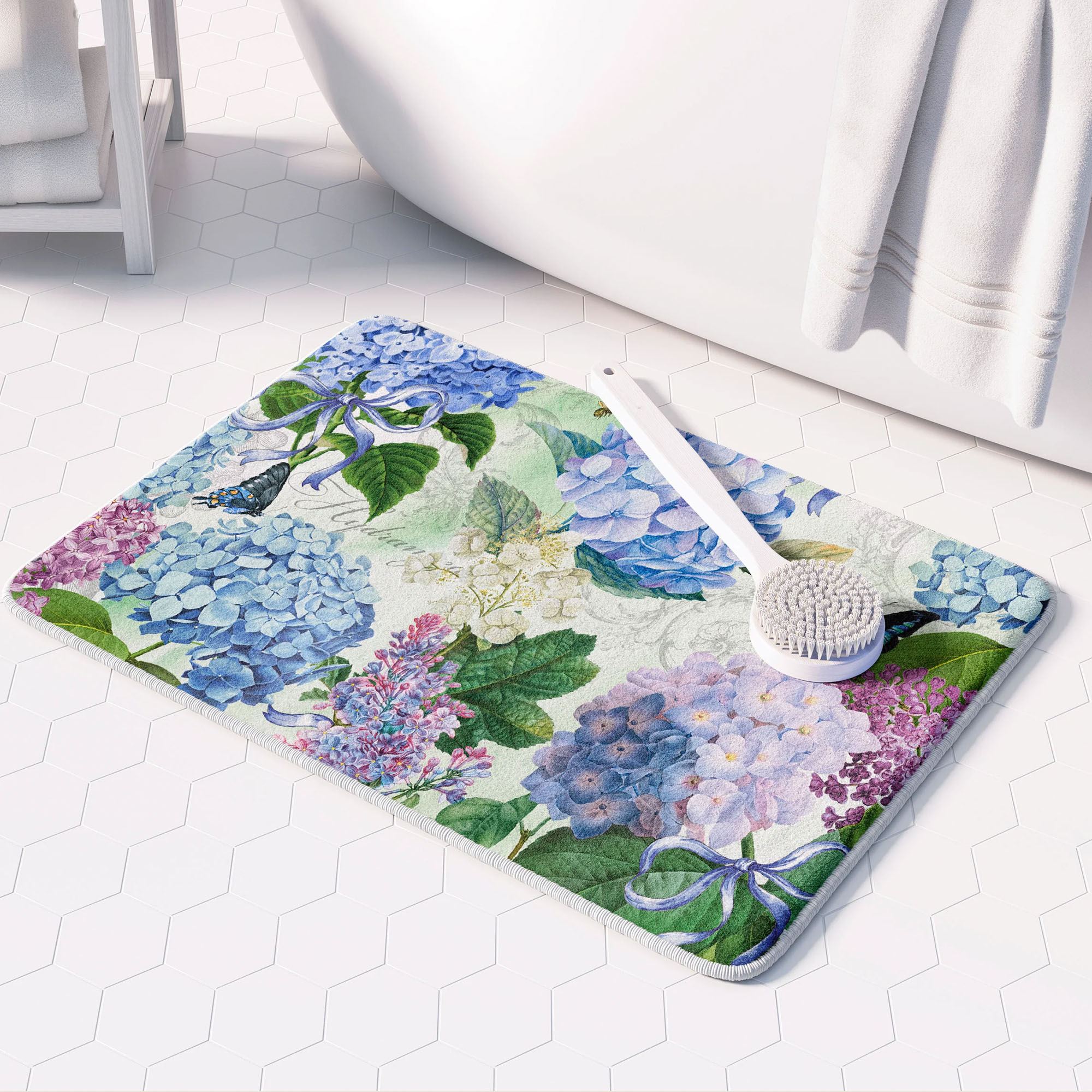 Hydrangea Splendor Comfort Mat Multi Bright 34 x 21