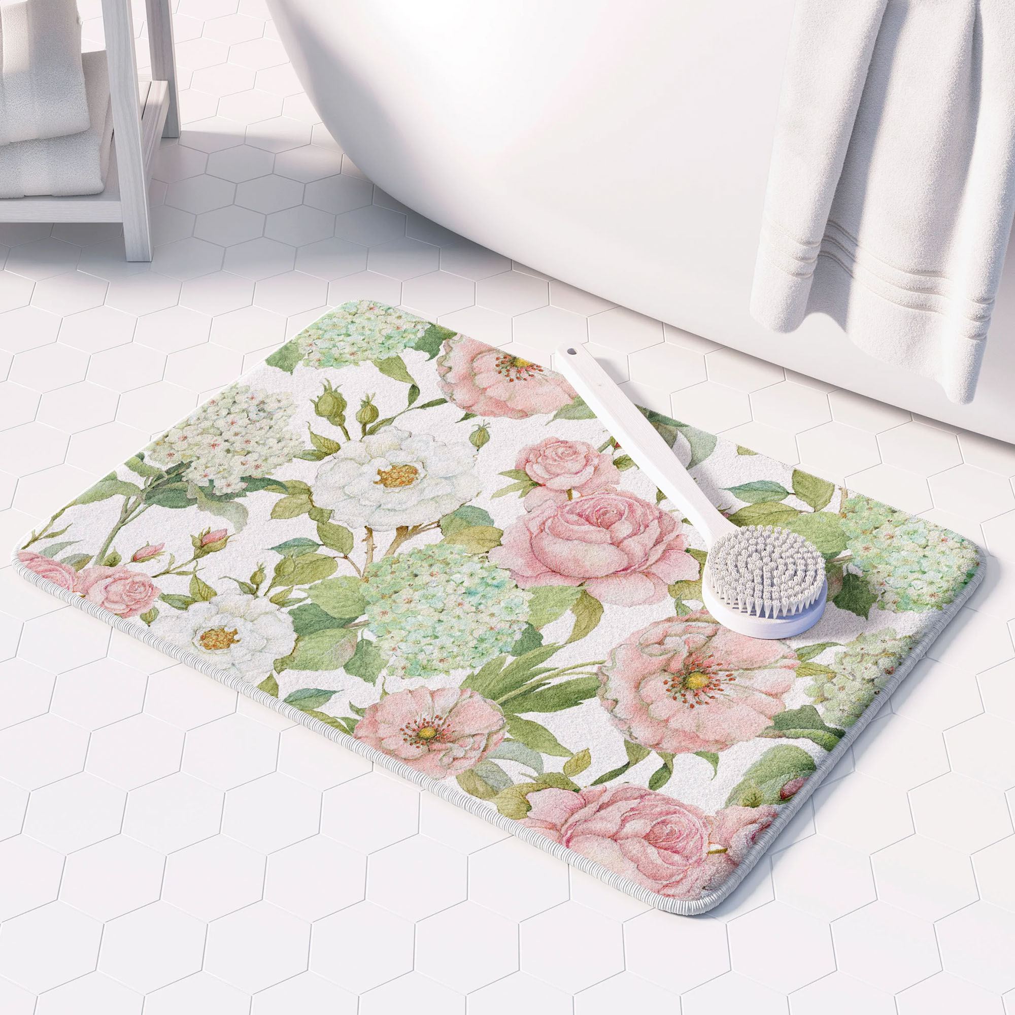 Hydrangea Garden Comfort Mat Multi Pastel 34 x 21