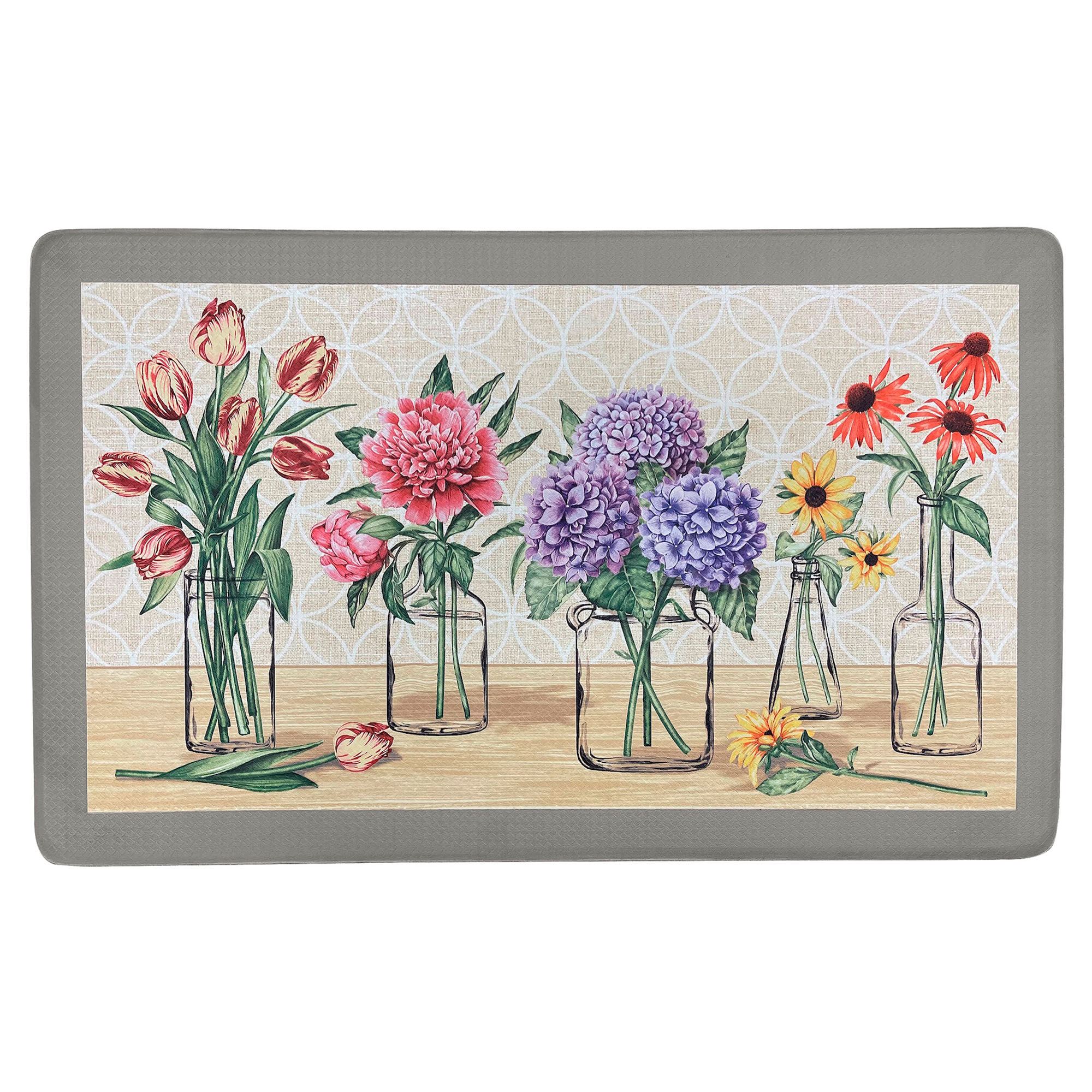 Garden Blooms Anti Fatigue Comfort Mat Gray 30 x 18