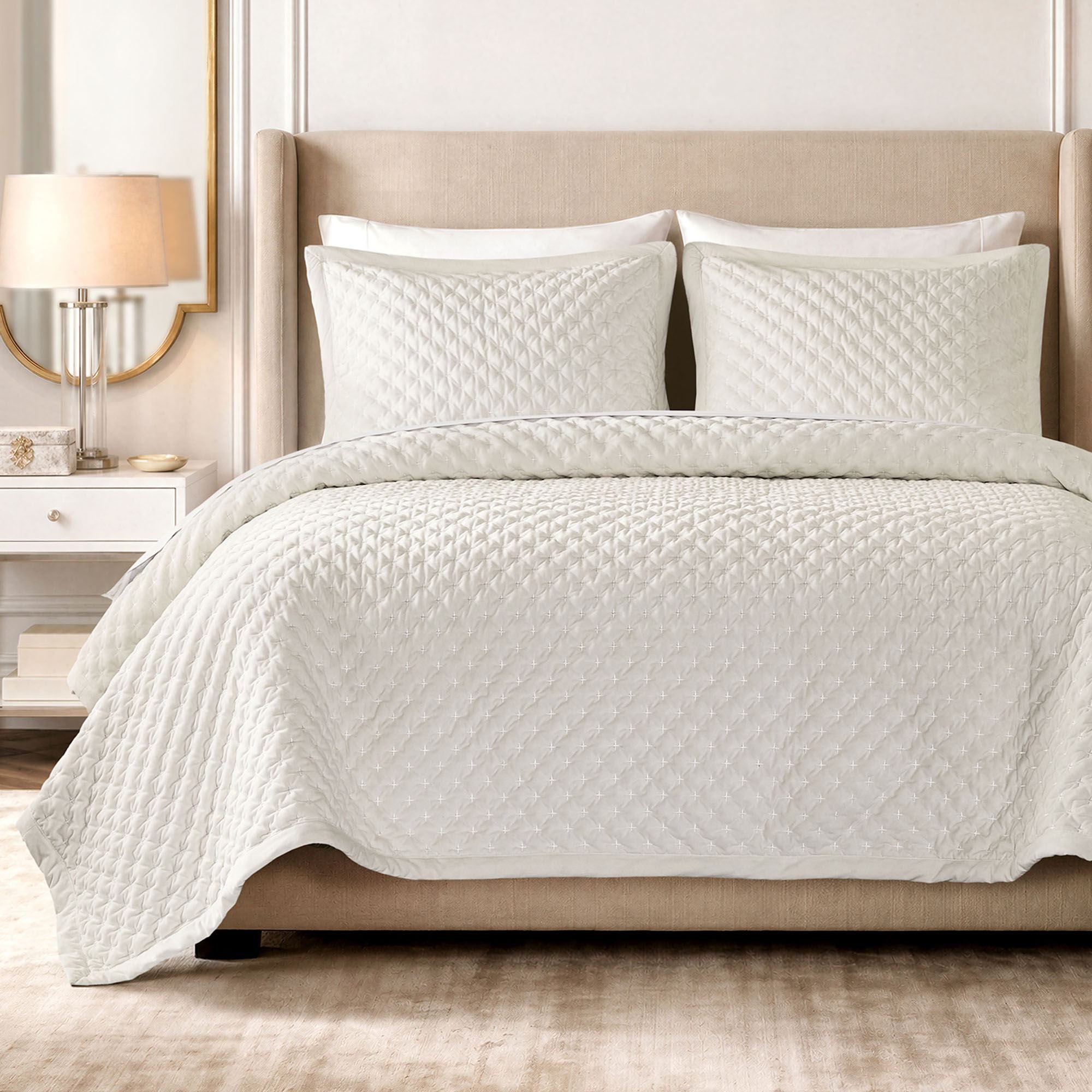 Charleston Mini Coverlet Set White