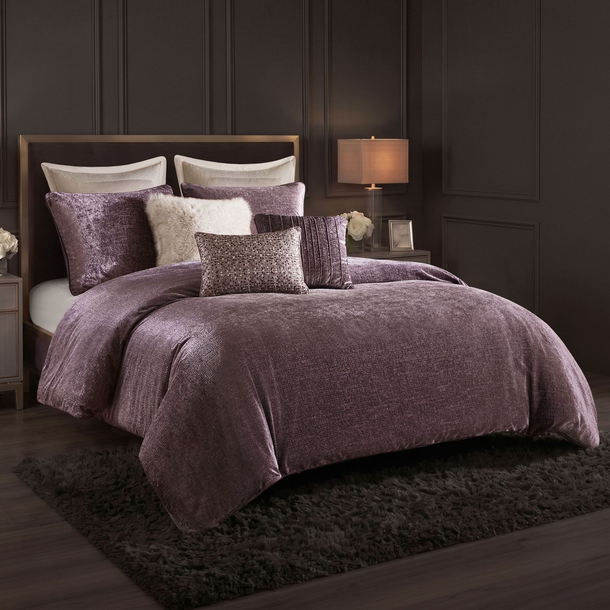 Sterling Comforter Bed Set Mauve
