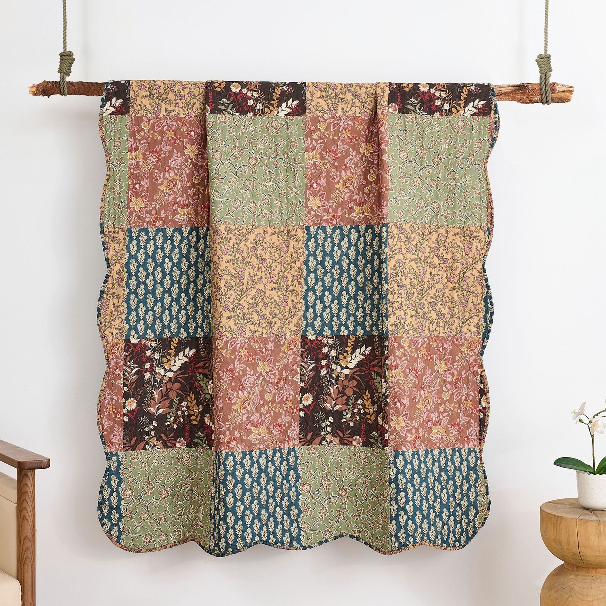 Hazel Throw Blanket Multi Warm 50 x 60