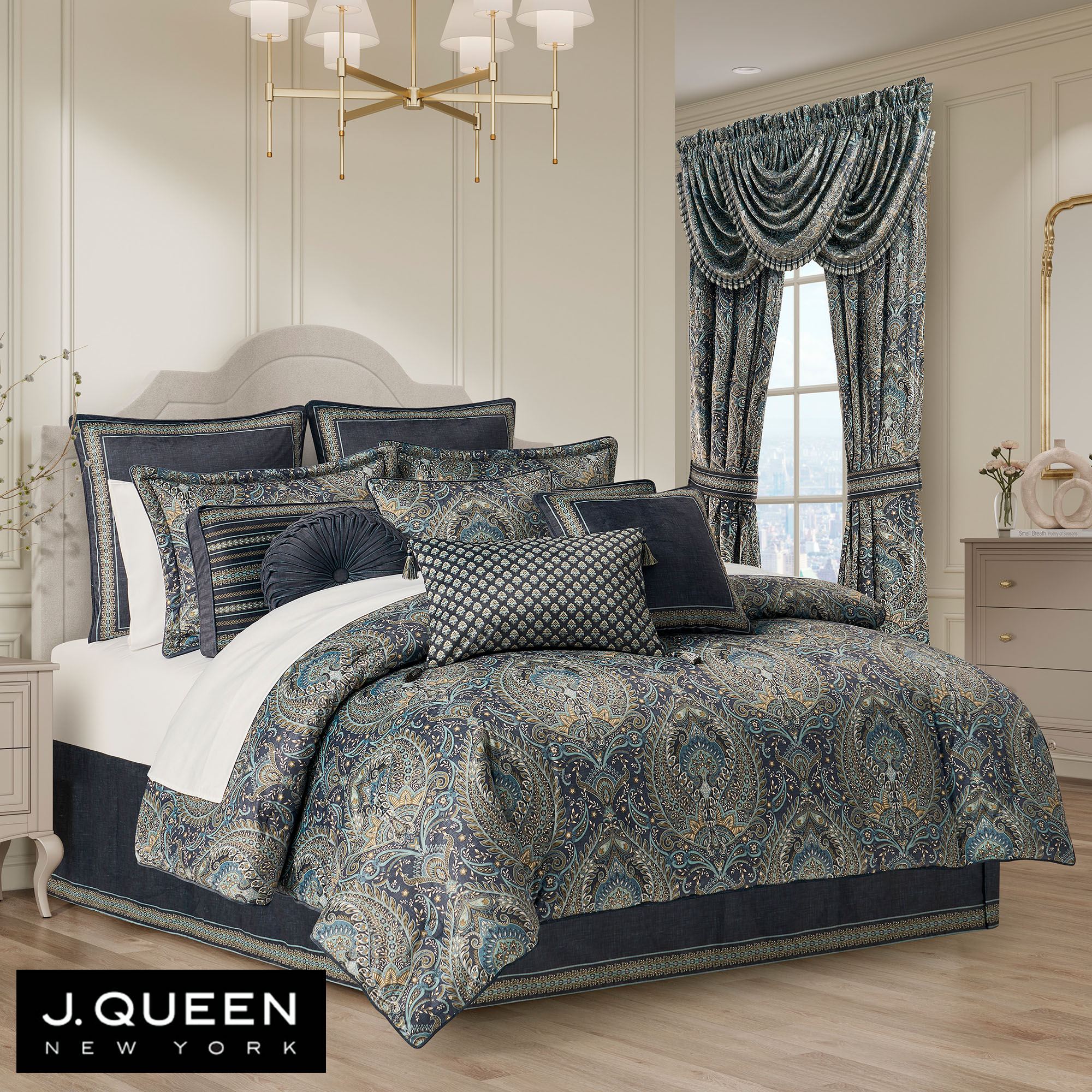 Destiny Comforter Set Dark Blue