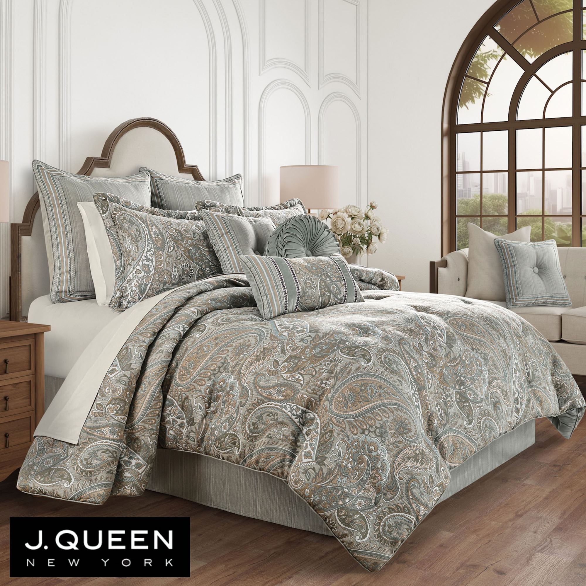 Raine Comforter Set Aqua Mist