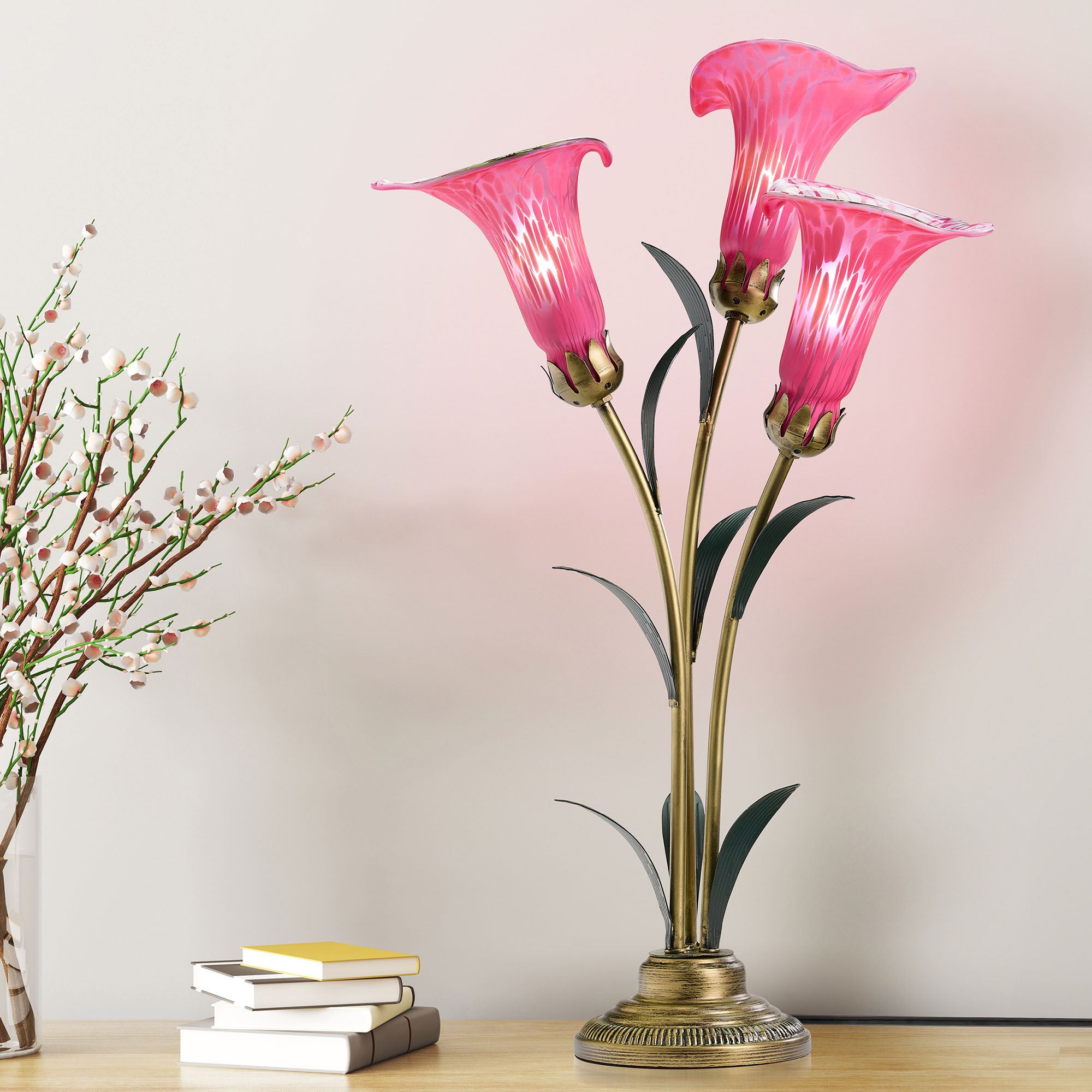 Calla Lily Trio Accent Lamp Fuchsia