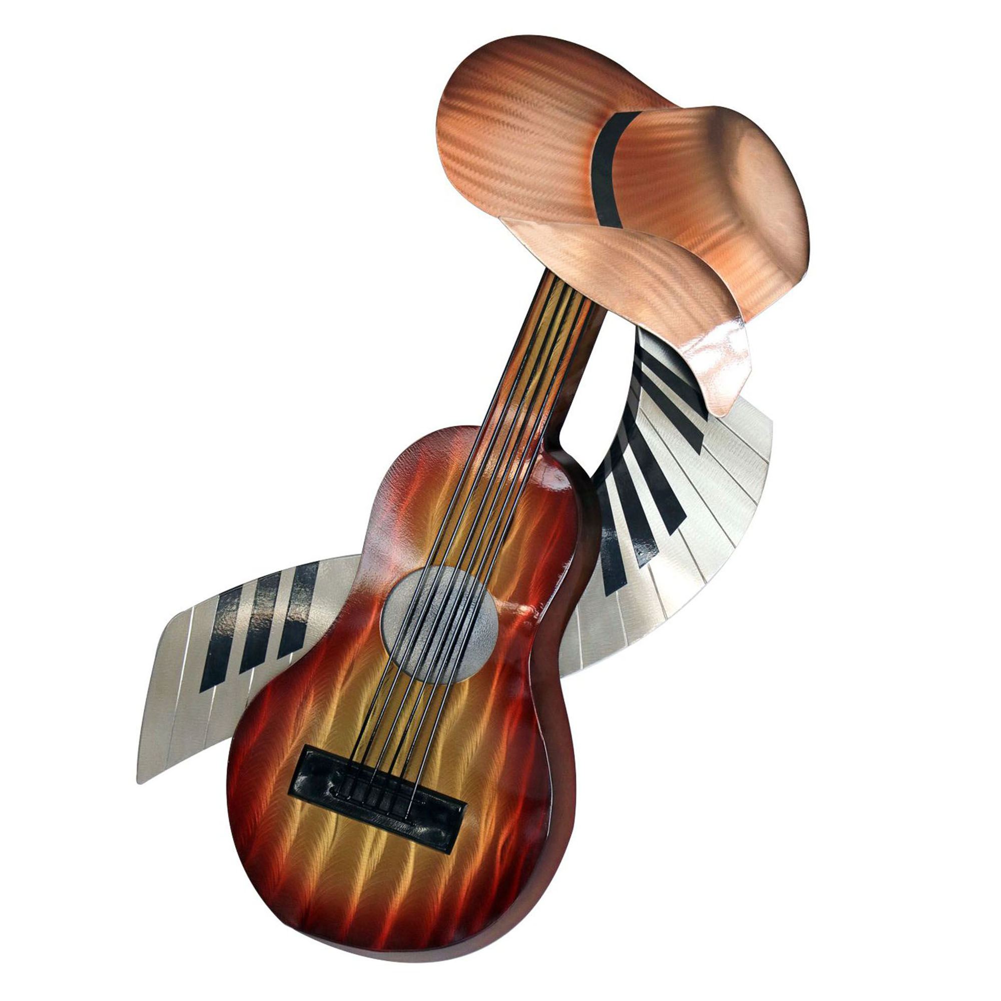 Acoustic Guitar Sounds Wall Art Copper