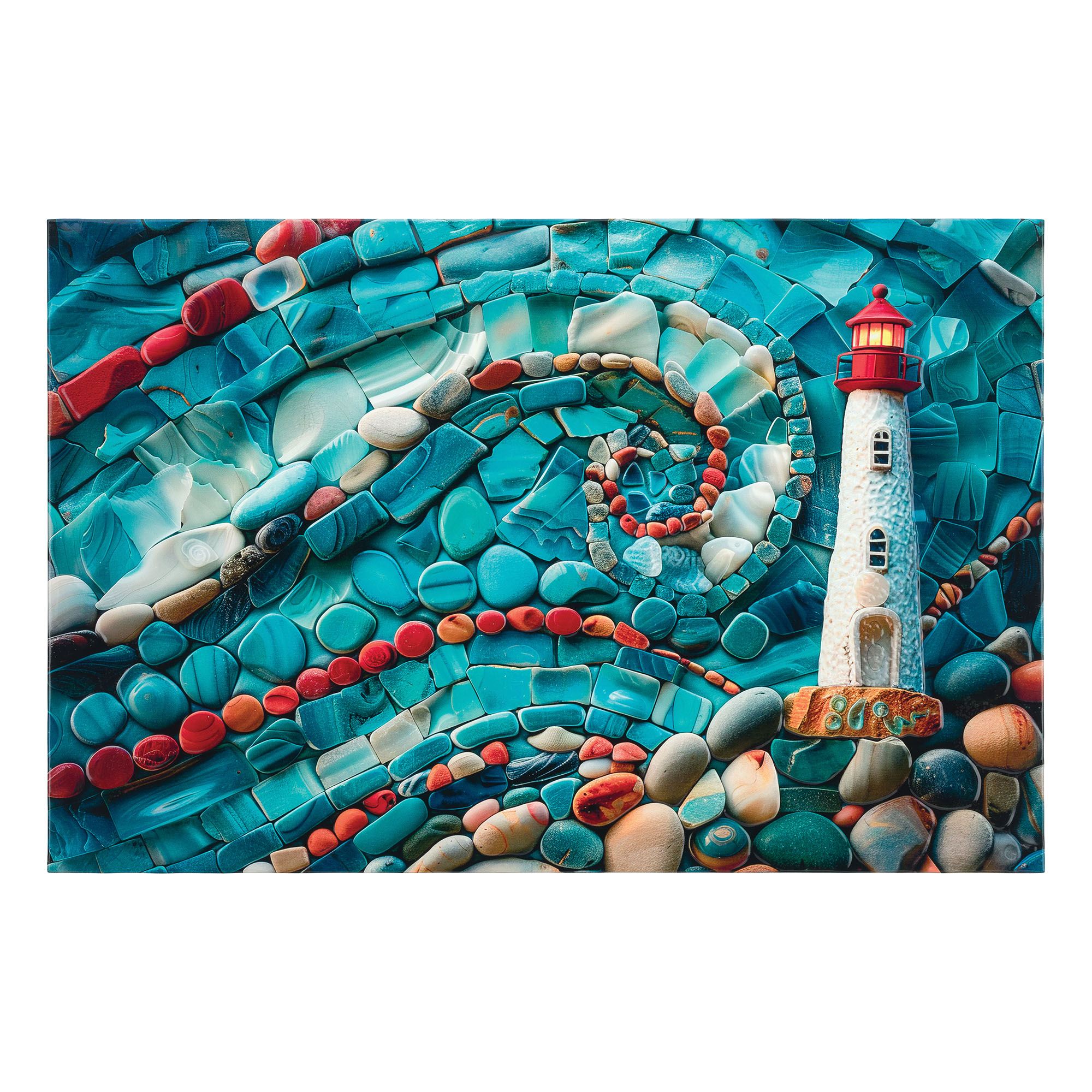 Guiding Lighthouse Wall Art Blue
