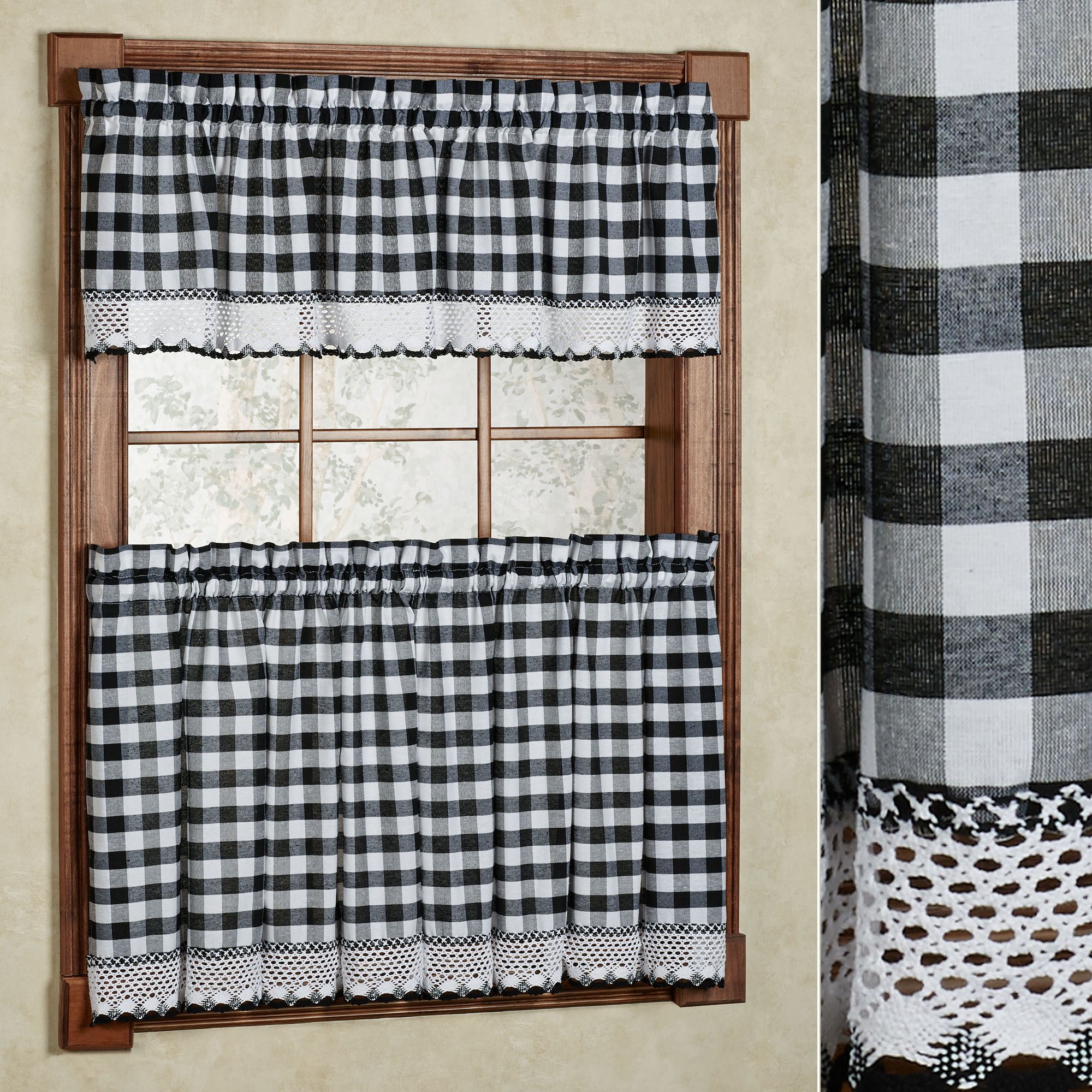 Buffalo Check Tier Window Treatment