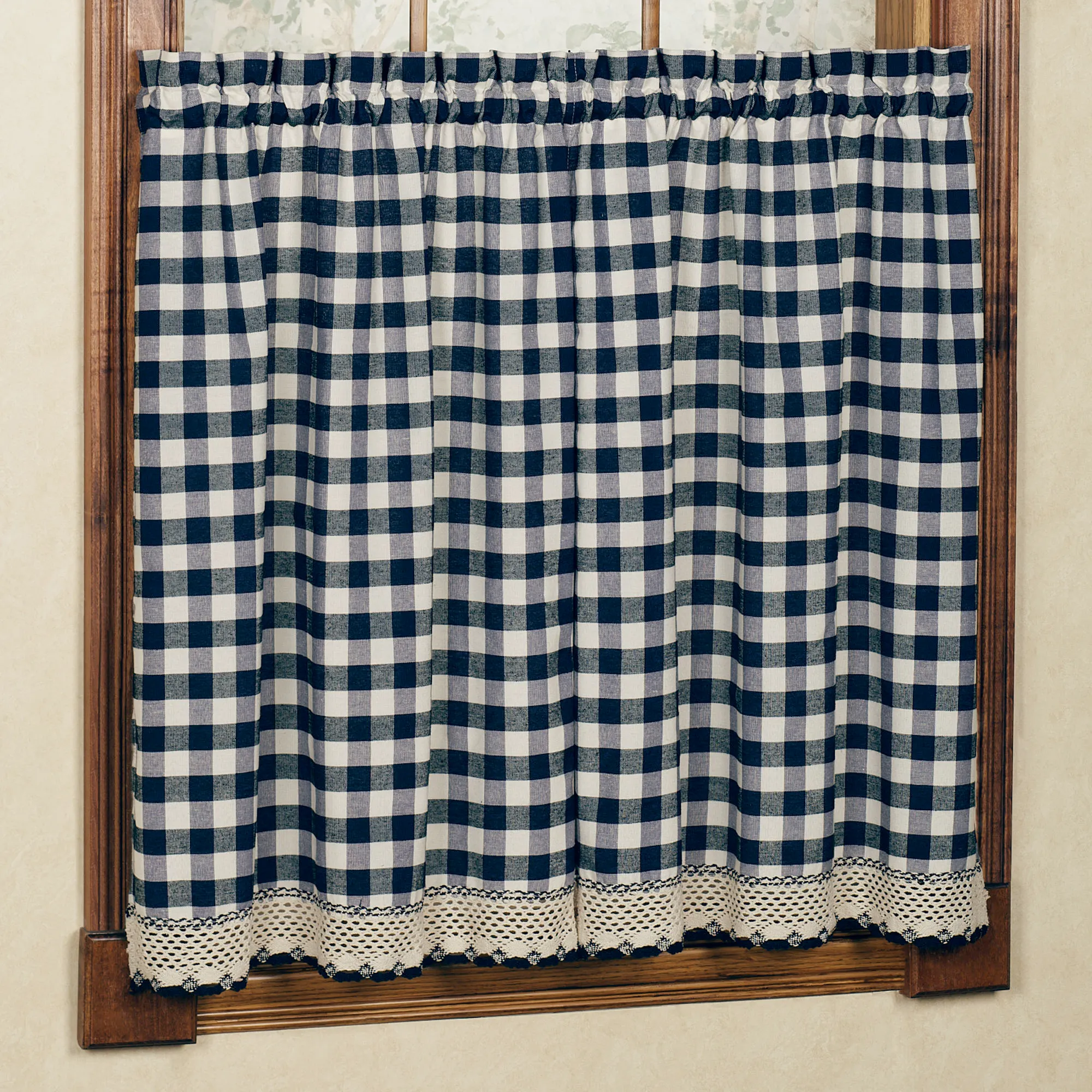 Mantovana A Quadri Buffalo Check - 45,5 Cm, Bianco E Nero, Stile Fattoria Per Cucina - Foto 1