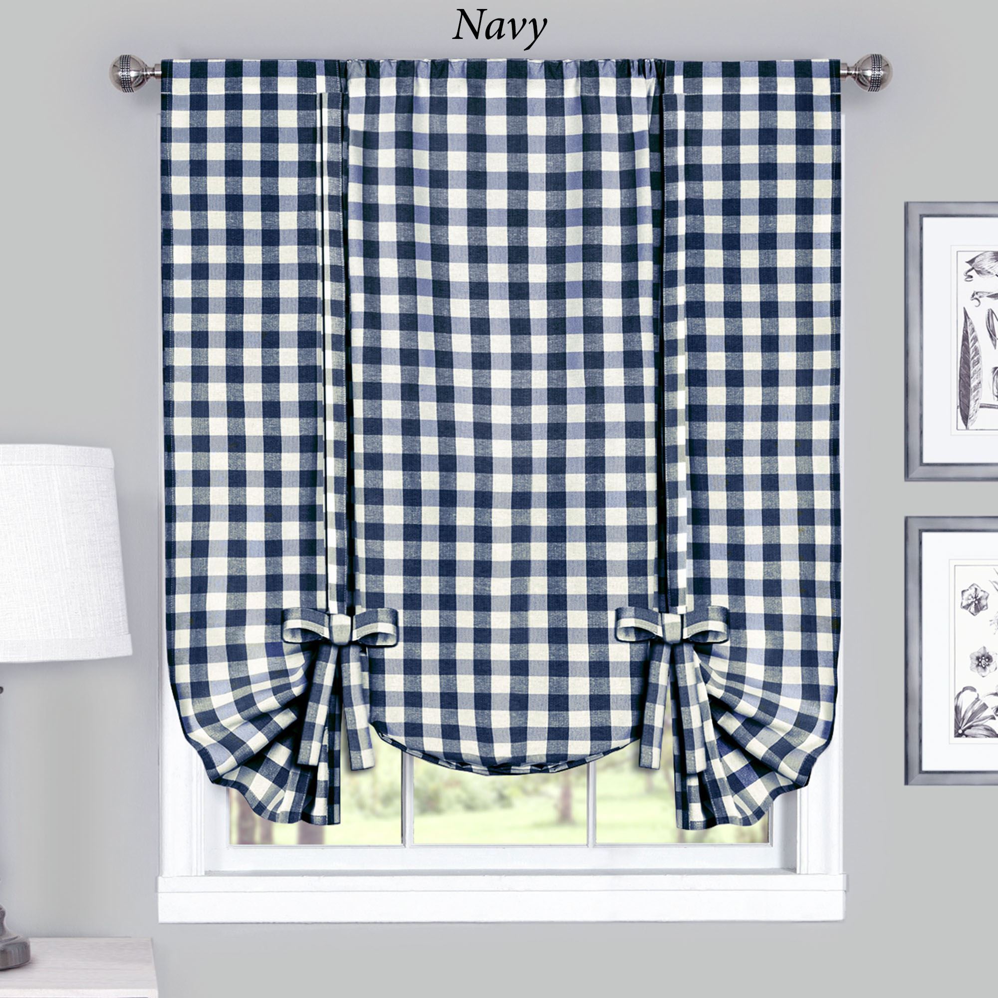 Buffalo Check Tie Up Window Shade