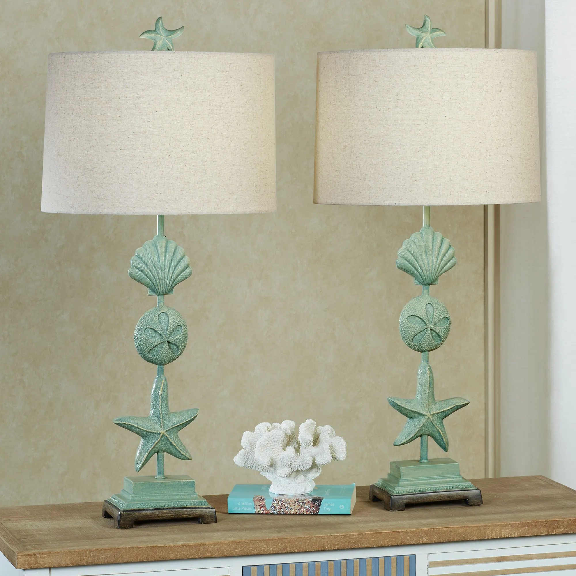 Coastal Bedside Lamps Living Room Decor Coastal Table Lamps Set Of