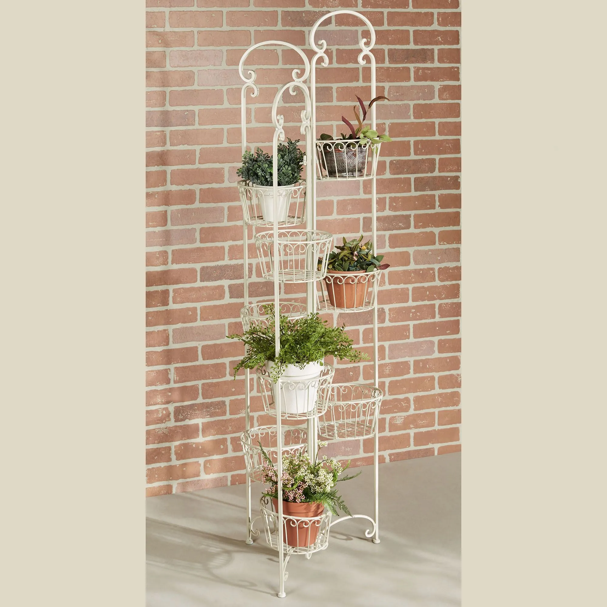 Zaria Creamy Gold Indoor Outdoor Metal Plant Stand Zaria Creamy Gold Indoor Outdoor Metal Plant Stand