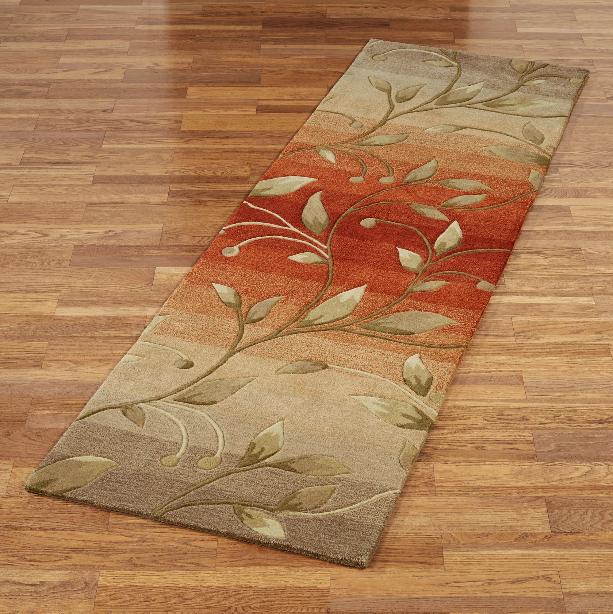 Ombre Leaf Rust Area Rugs