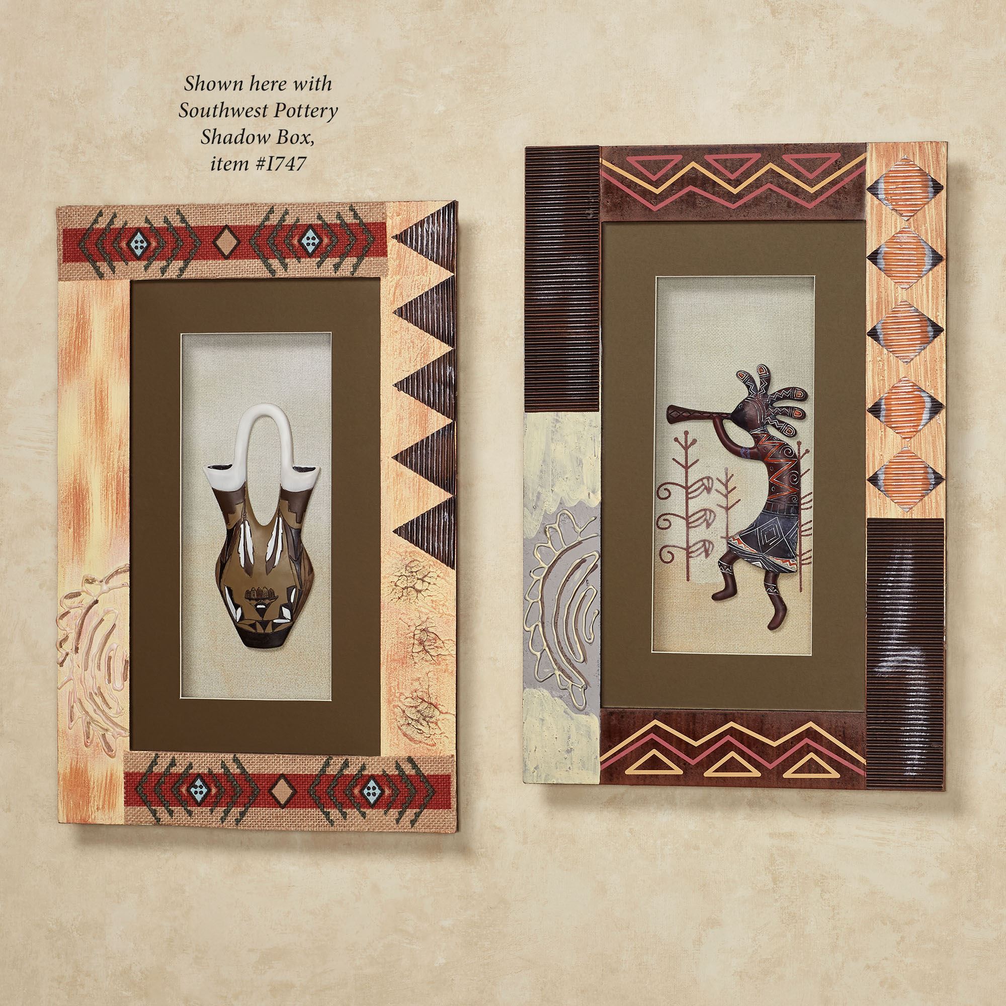 Southwest Kokopelli Shadow Box Wall Art 