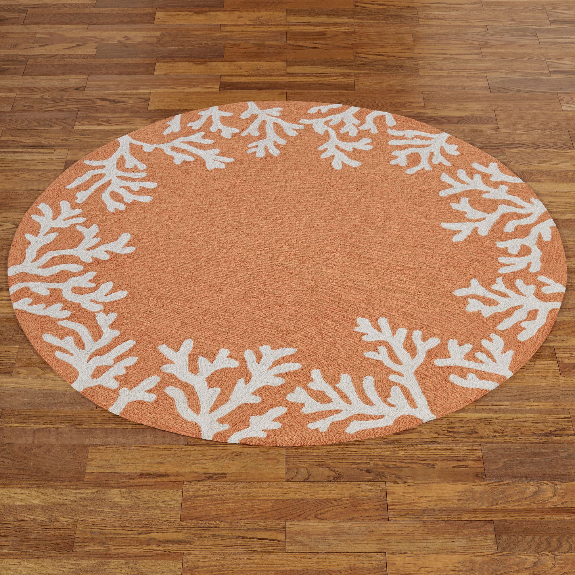 Coral Border Indoor Outdoor Round Rugs by Liora Manne