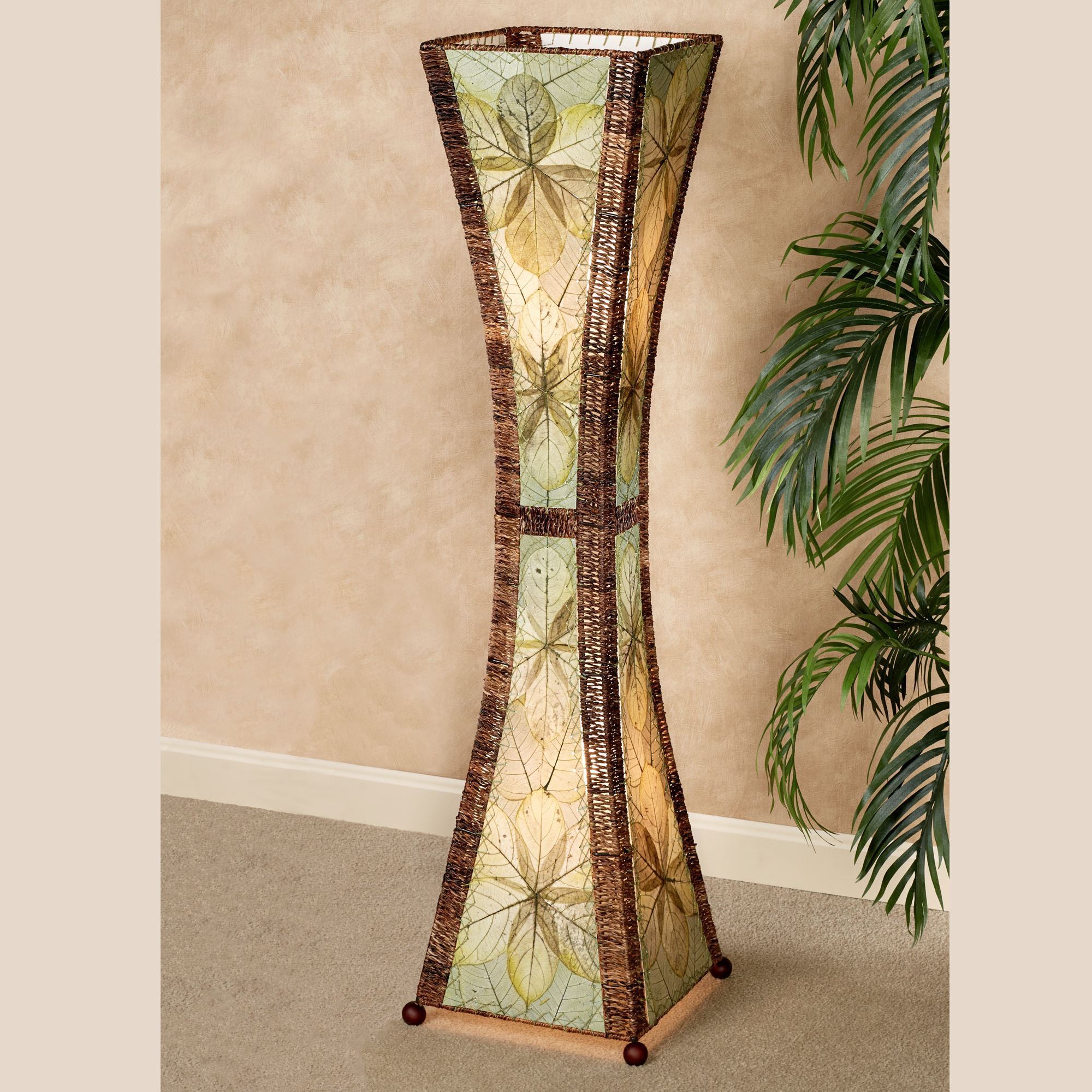 Brunei Jackfruit Leaf Tropical Hourglass Floor Lamp