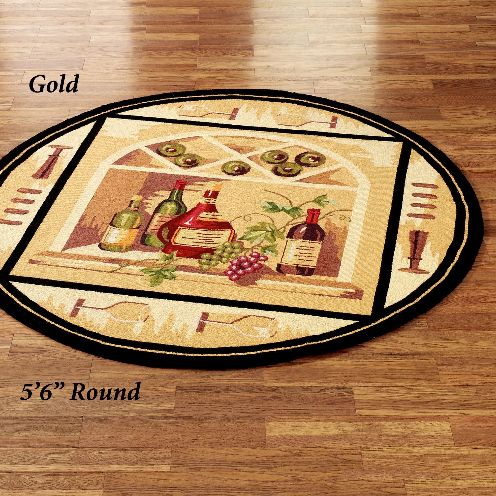 Wine Bottle Round Area Rug
