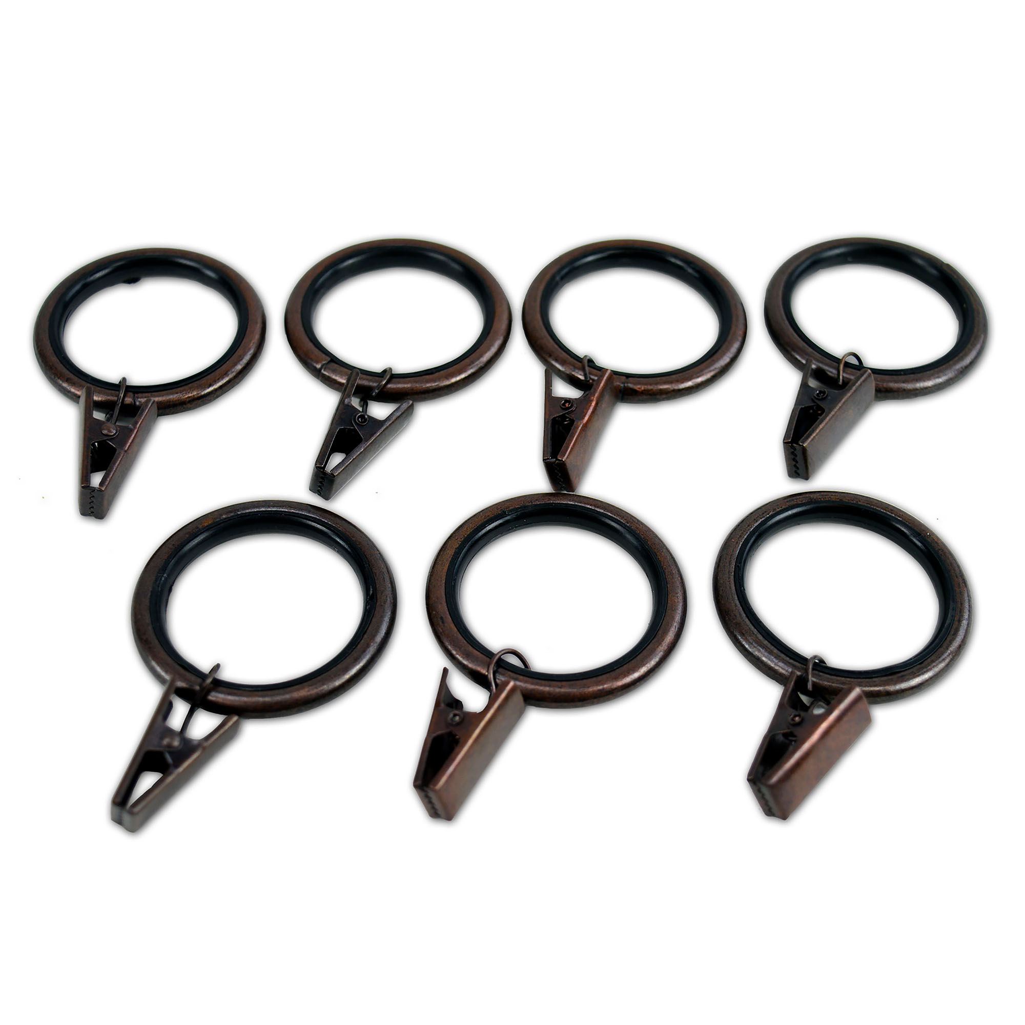 Universal Bronze Curtain Clip Rings Set