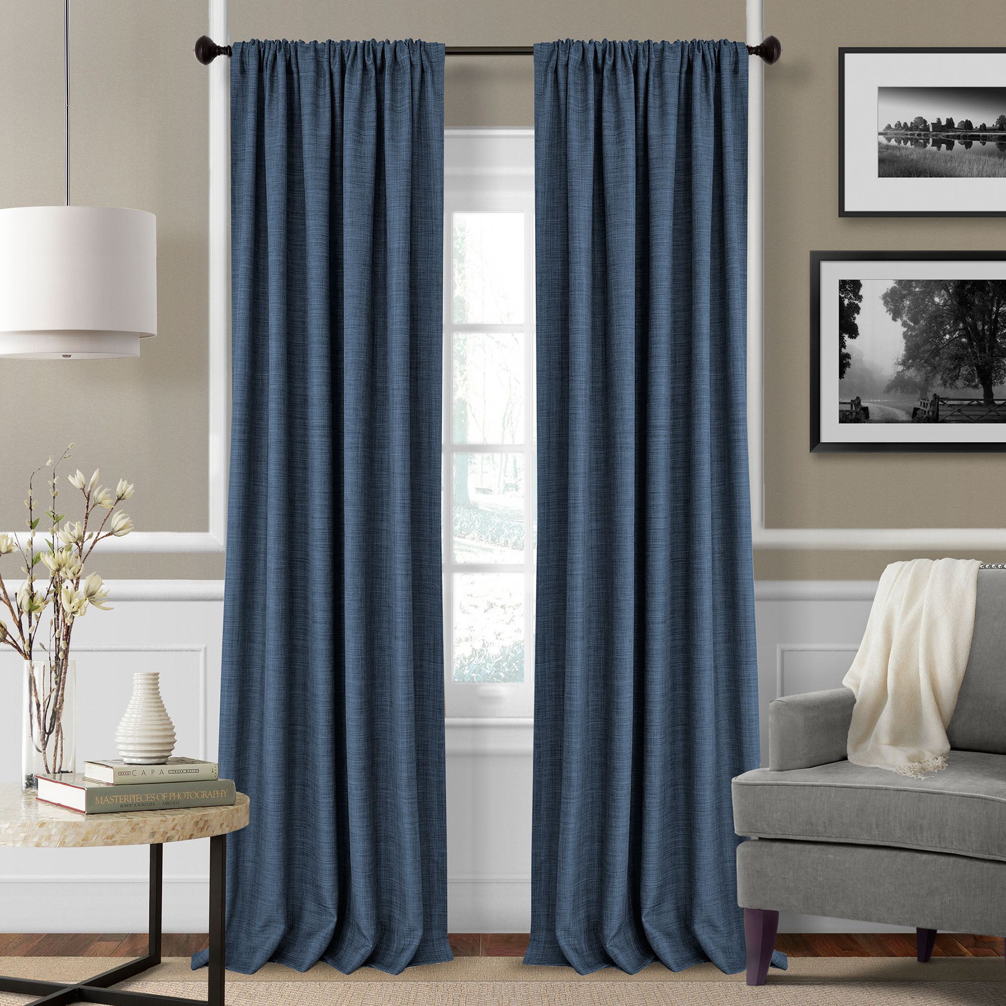 Pennington Lightweight Faux Linen Wide Curtains