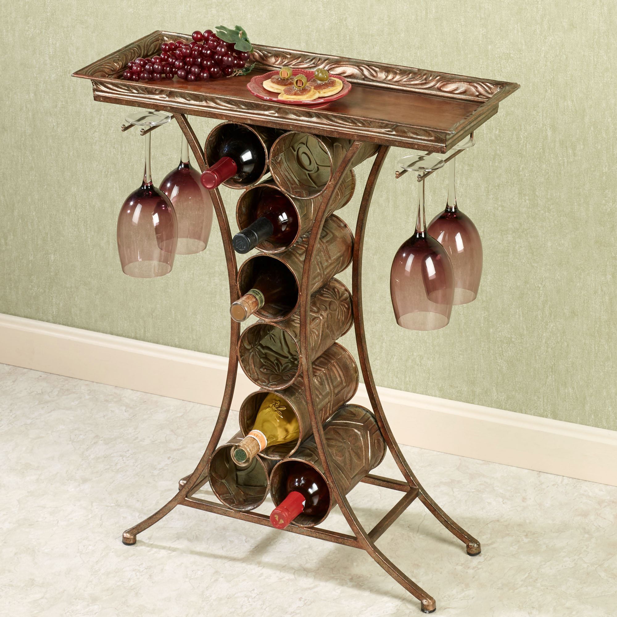 Vinum Dark Gold Wine Rack Table