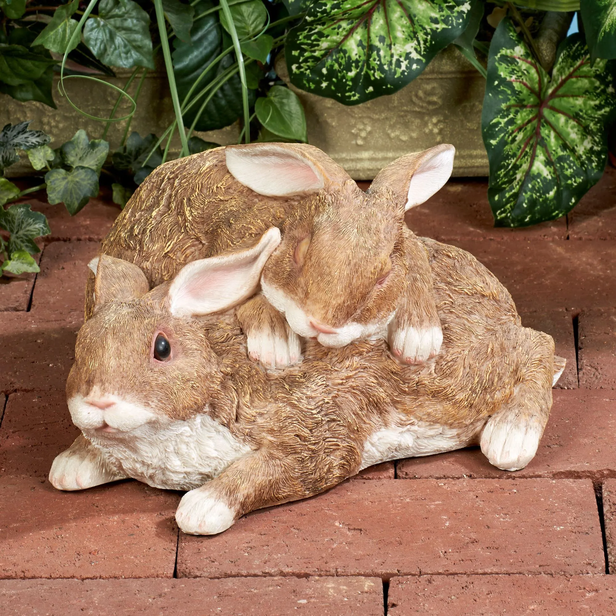 Playful Bunny Buddies Indoor Outdoor Sculpture