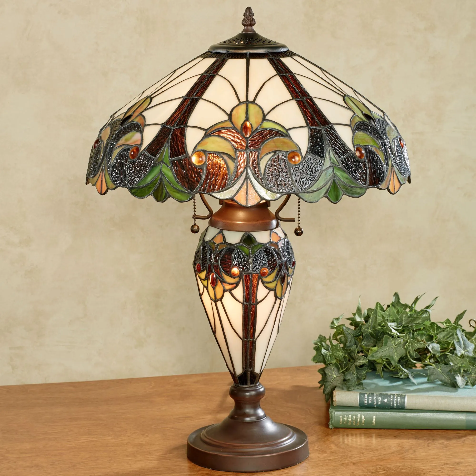 Clavillia Tiffany Style Stained Glass Table Lamp