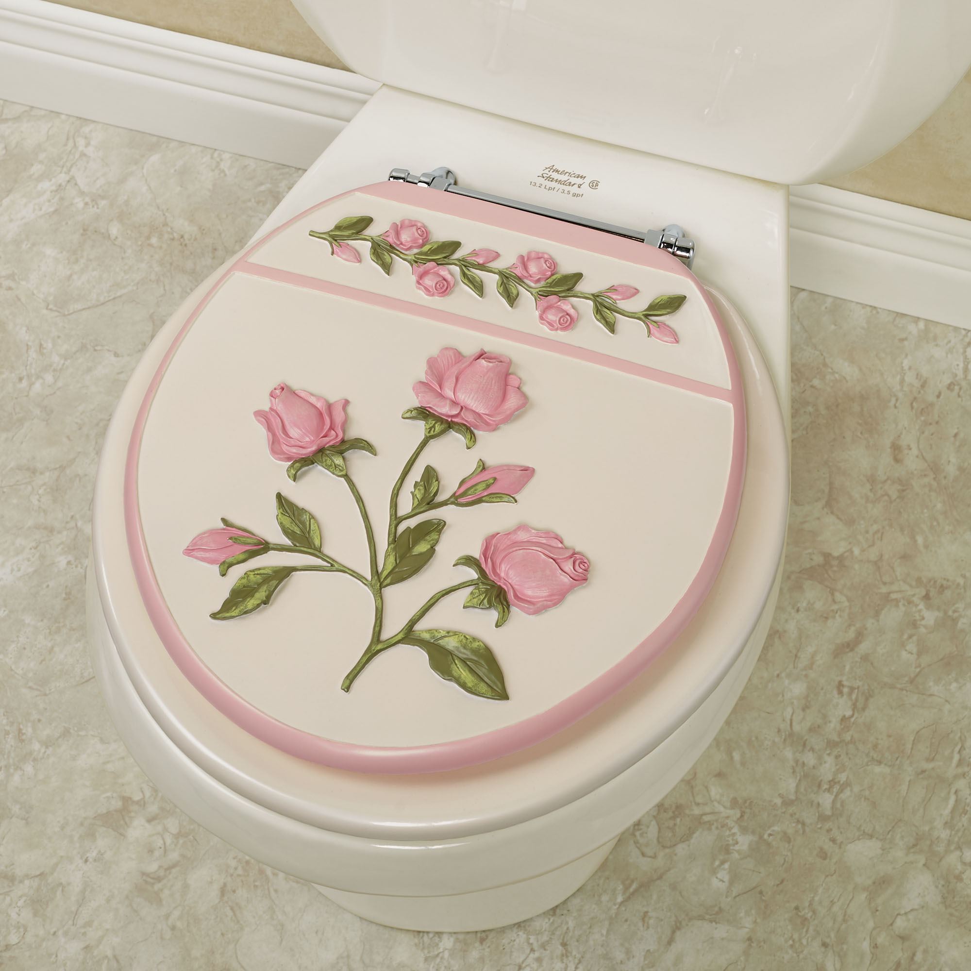 Bridal Rose Floral Standard Toilet Seat