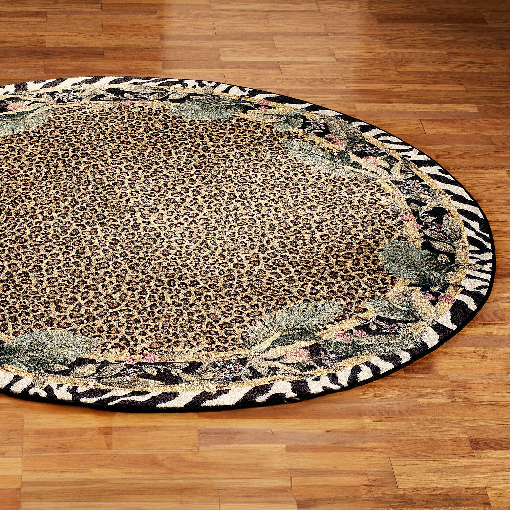 Jungle Safari Animal Print Round Area Rug