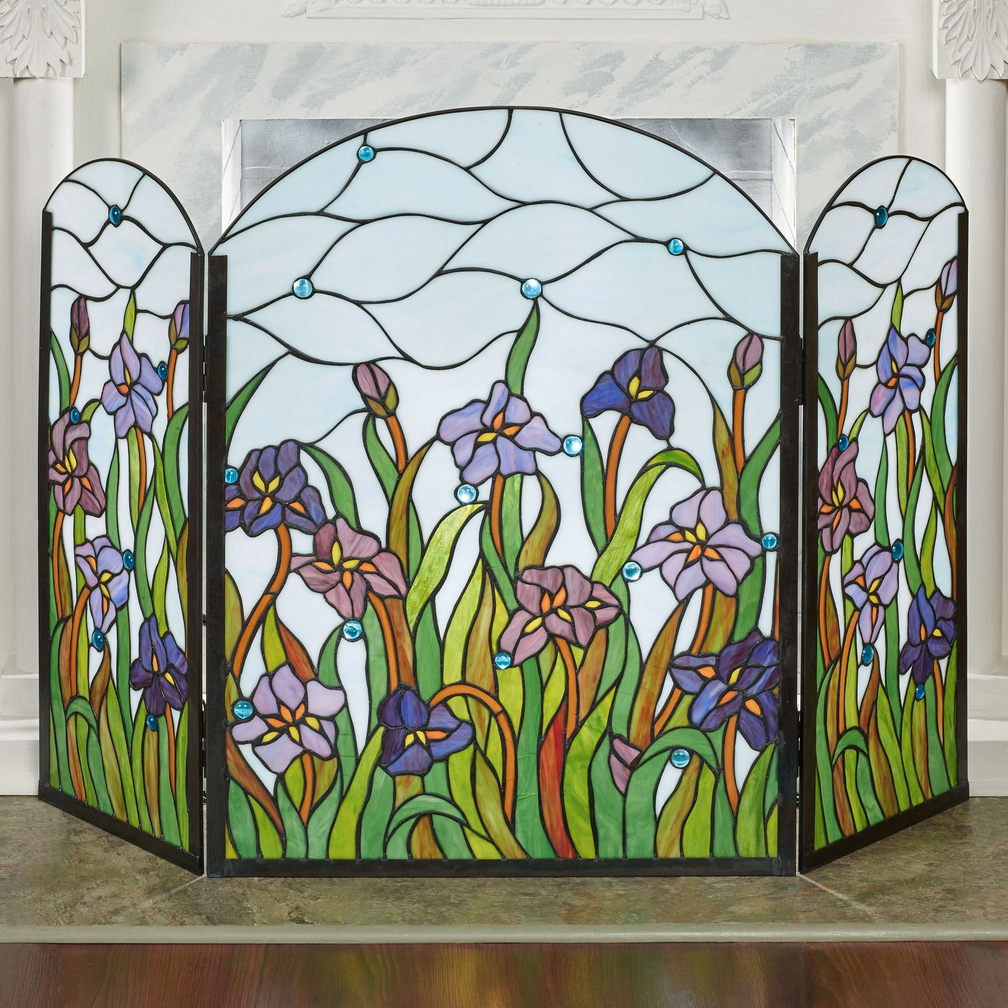 Stained Glass Fireplace Screen Patterns Spring Dreams Floral Tiffany Style Stained Glass Decorative Fireplace