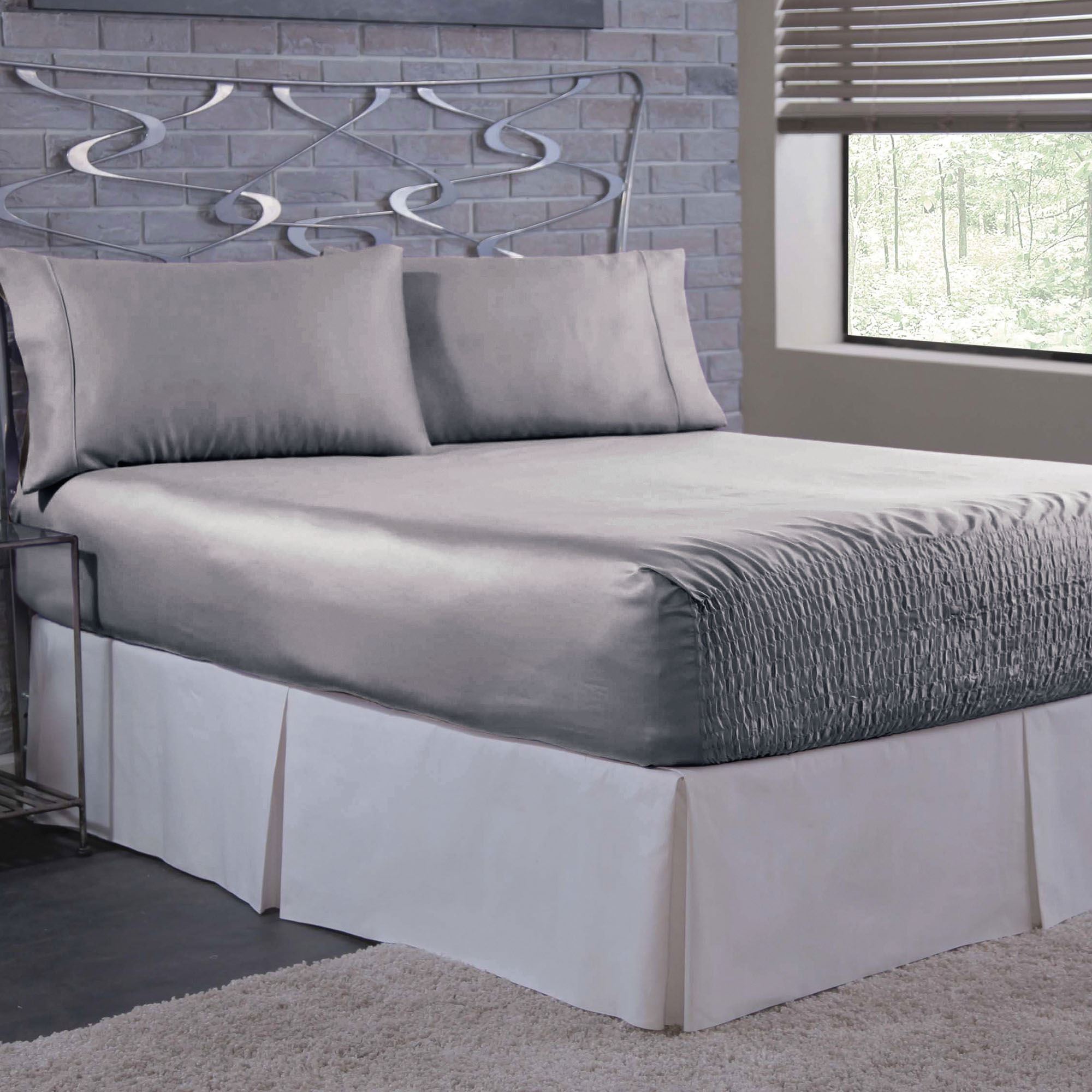 300 TC Bed Tite Satin Sheet Set with Stay Put Fitted Sheet