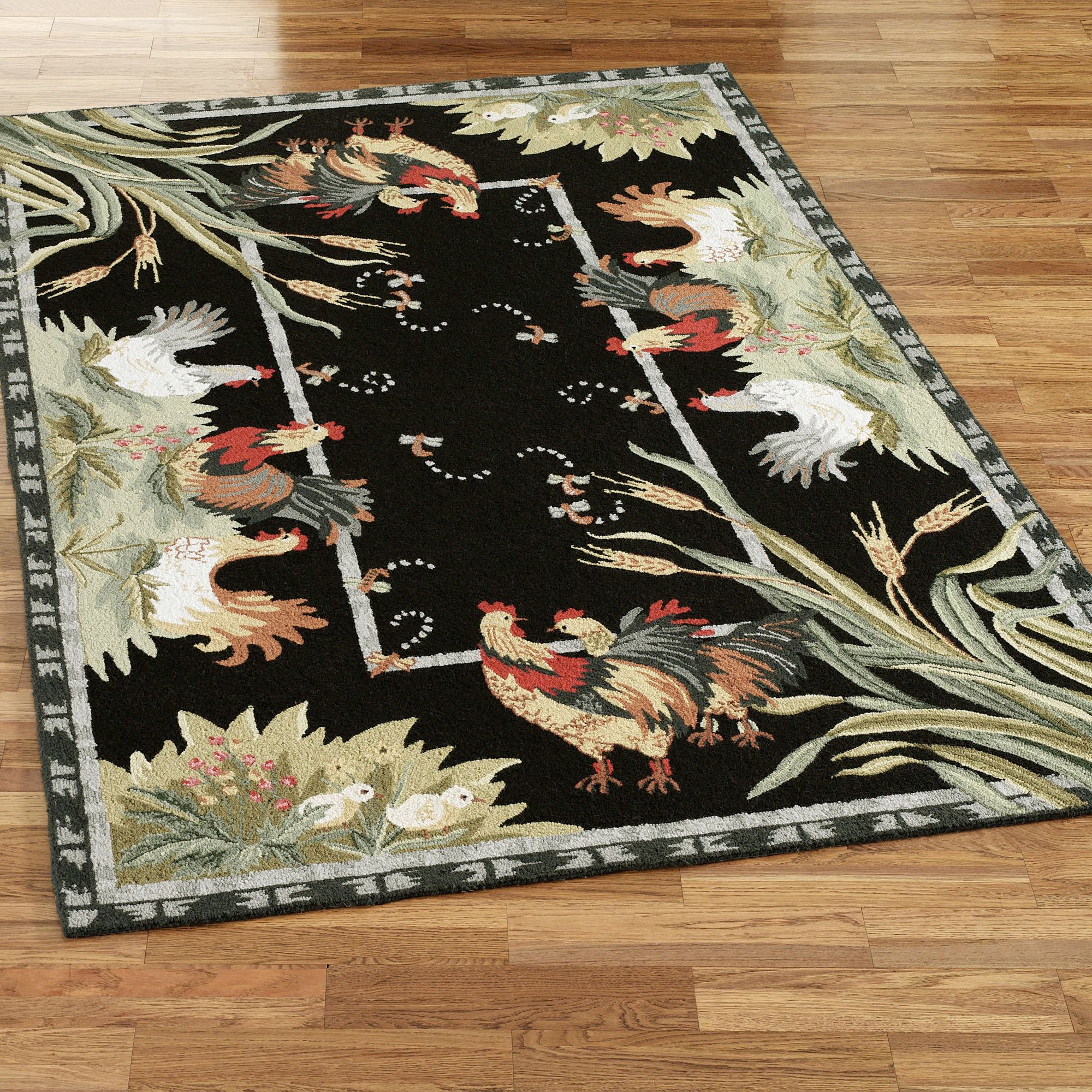Rooster and Hens Area Rugs
