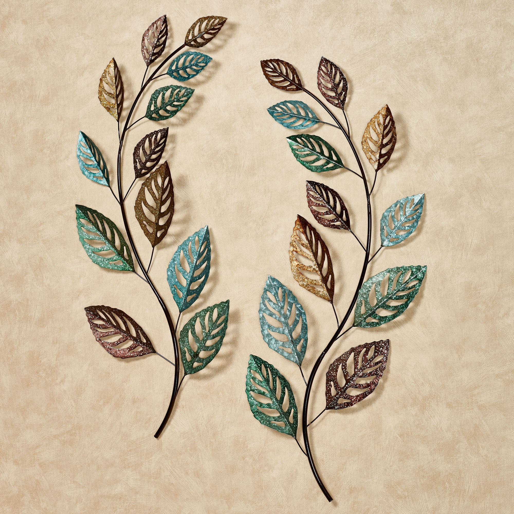 Glistening Leaves Spring Metal Wall Art Set