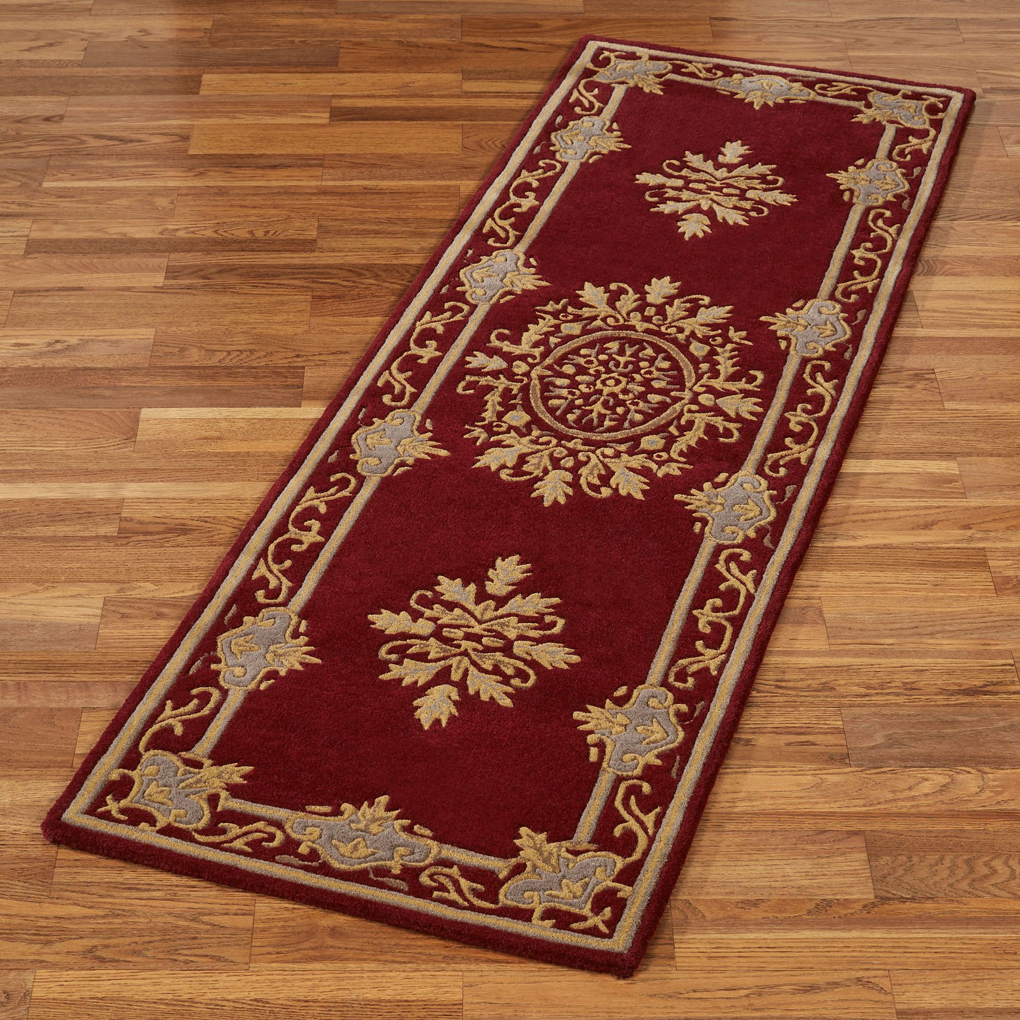 Belmont Ruby Ornate Medallion Wool Area Rugs