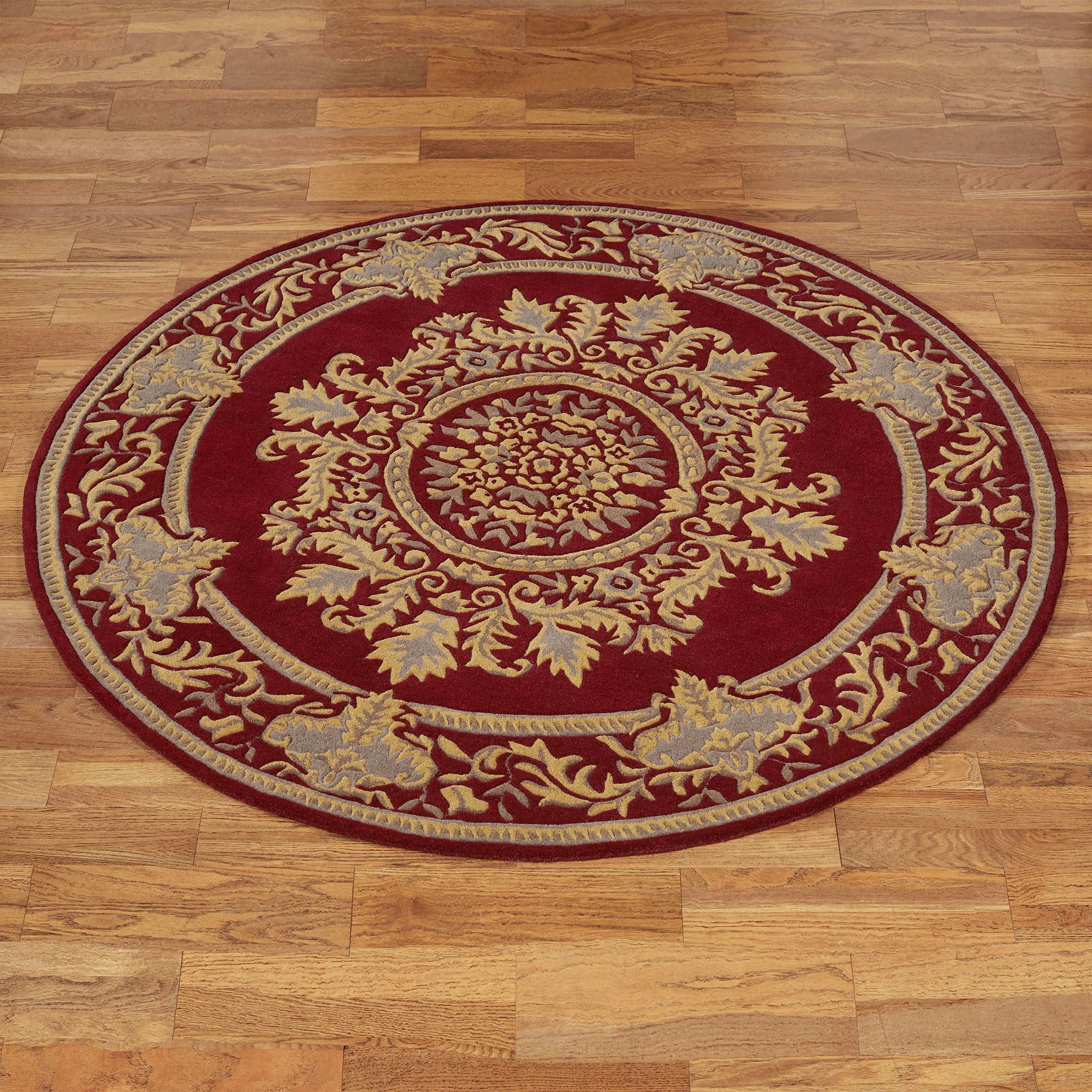 Belmont Ruby Ornate Medallion Wool Area Rugs