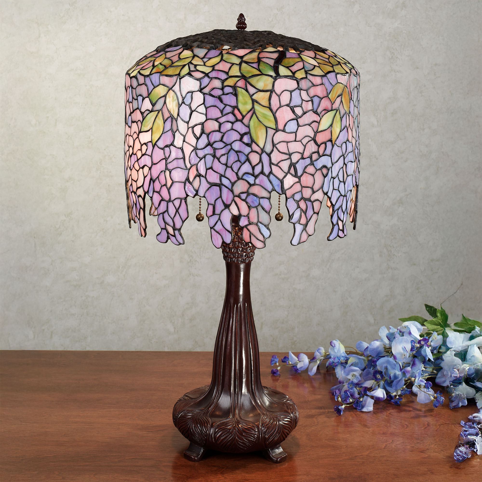 Wisteria Stained Glass Lamp Vintage Wisteria Large Tiffany Table Lamp