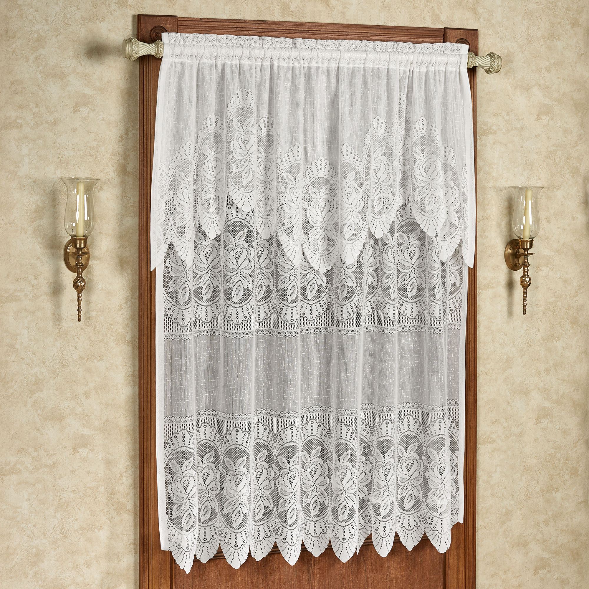 Adelina Lace Curtain Panel with Valance 60 x 63