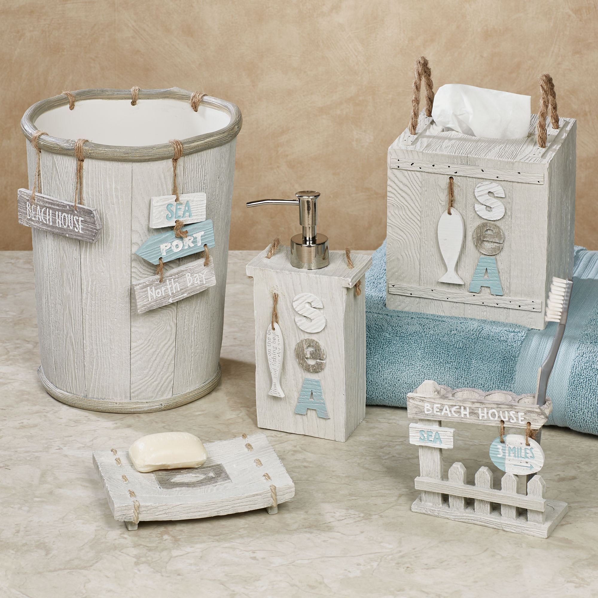 Driftwood Coastal Bath Accessories