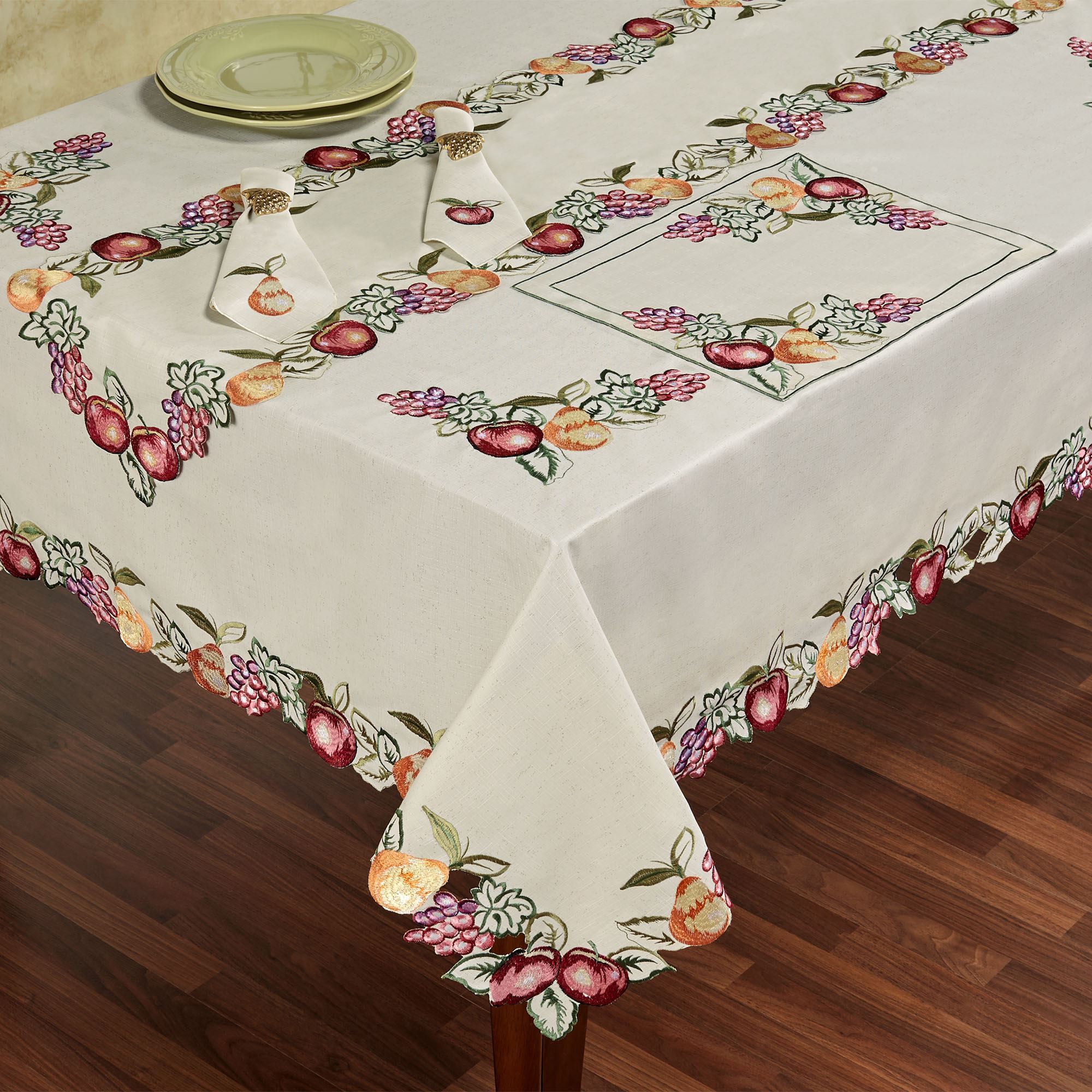Fruitful Embroidered Dining Table Linens