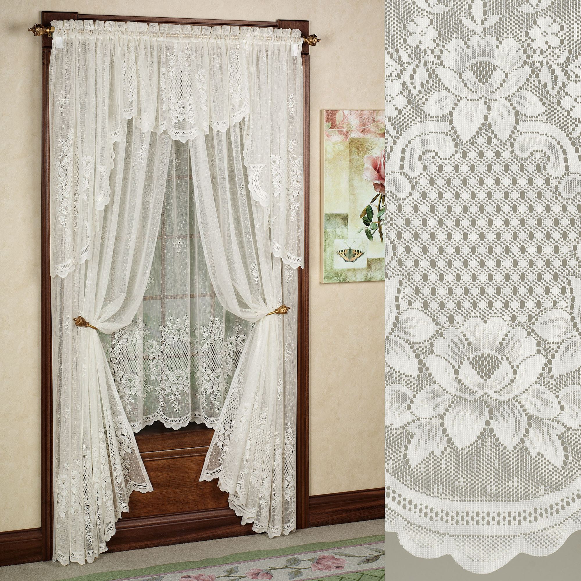 Window Lace Cameo Rose Lace Window Treatment