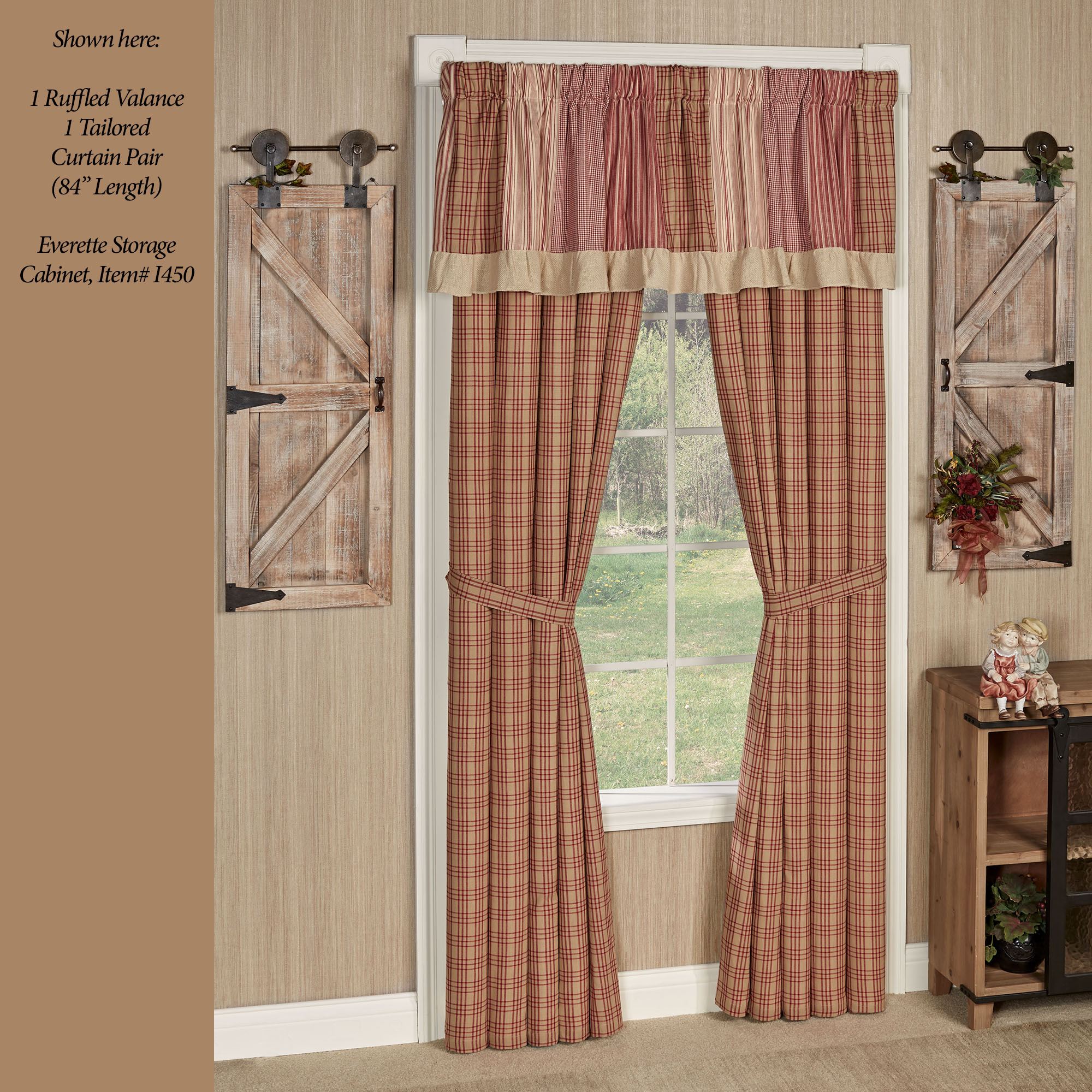 Sawyer Mill Red Ruffled Valance Window Treatment