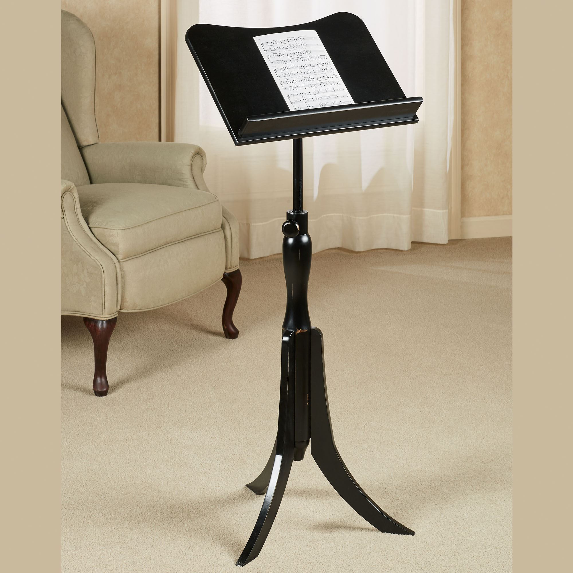 Parke Black Adjustable Wooden Music Stand